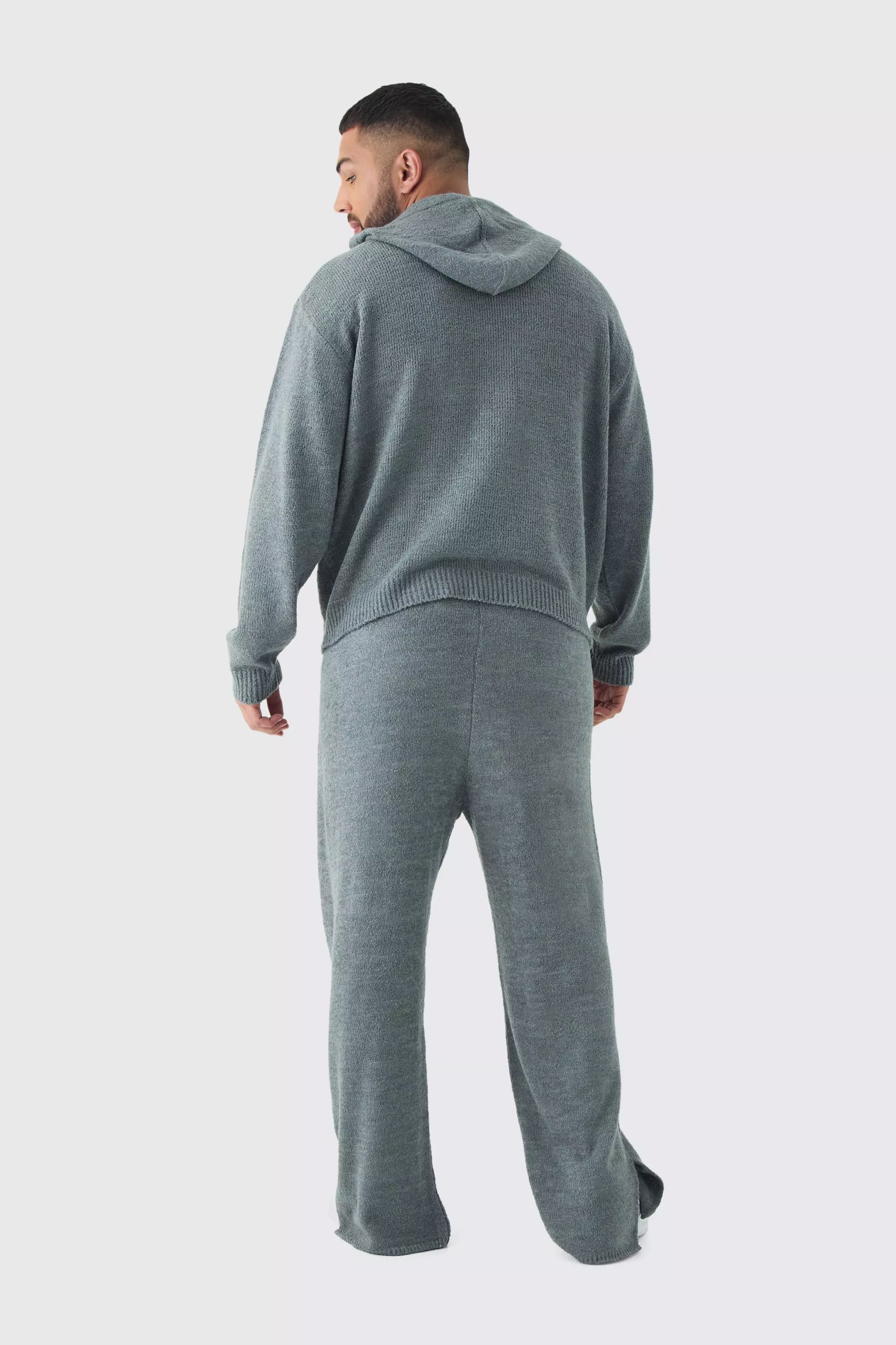 Charcoal Plus Boucle Knit Hoodie & Trouser Set alternative image