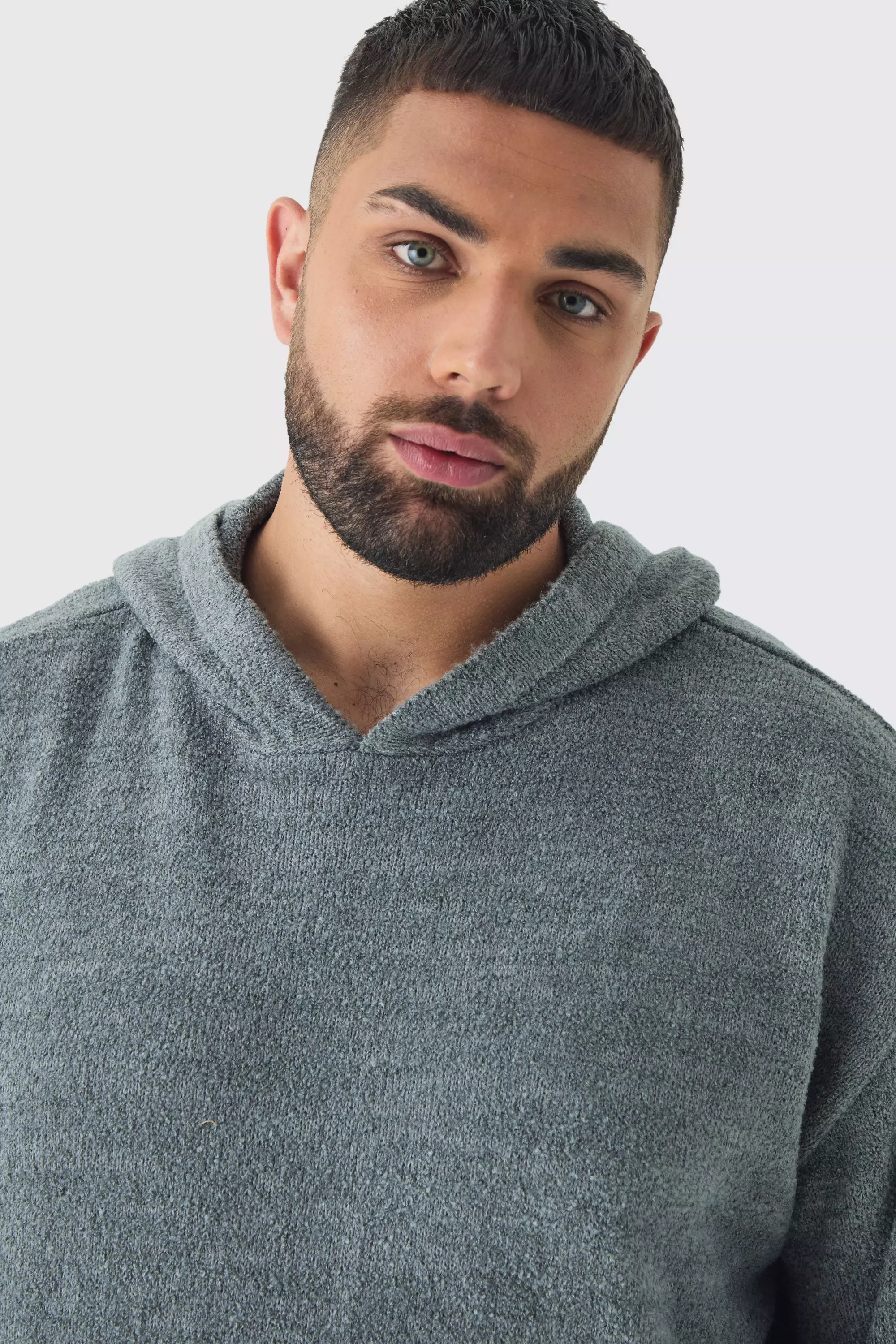 Charcoal Plus Boucle Knit Hoodie & Trouser Set alternative image