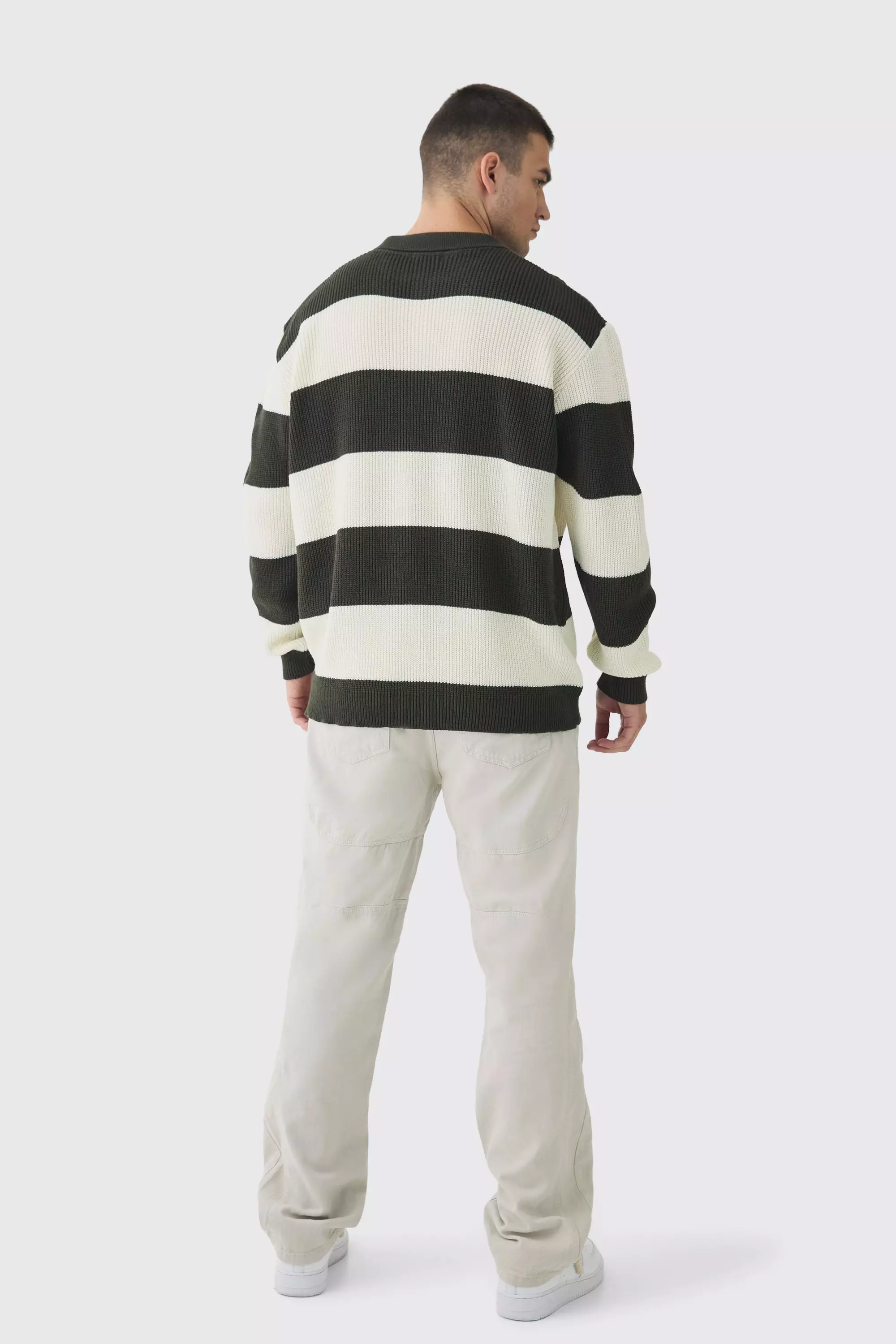 Forest Tall Knitted Stripe Rugby Polo alternative image
