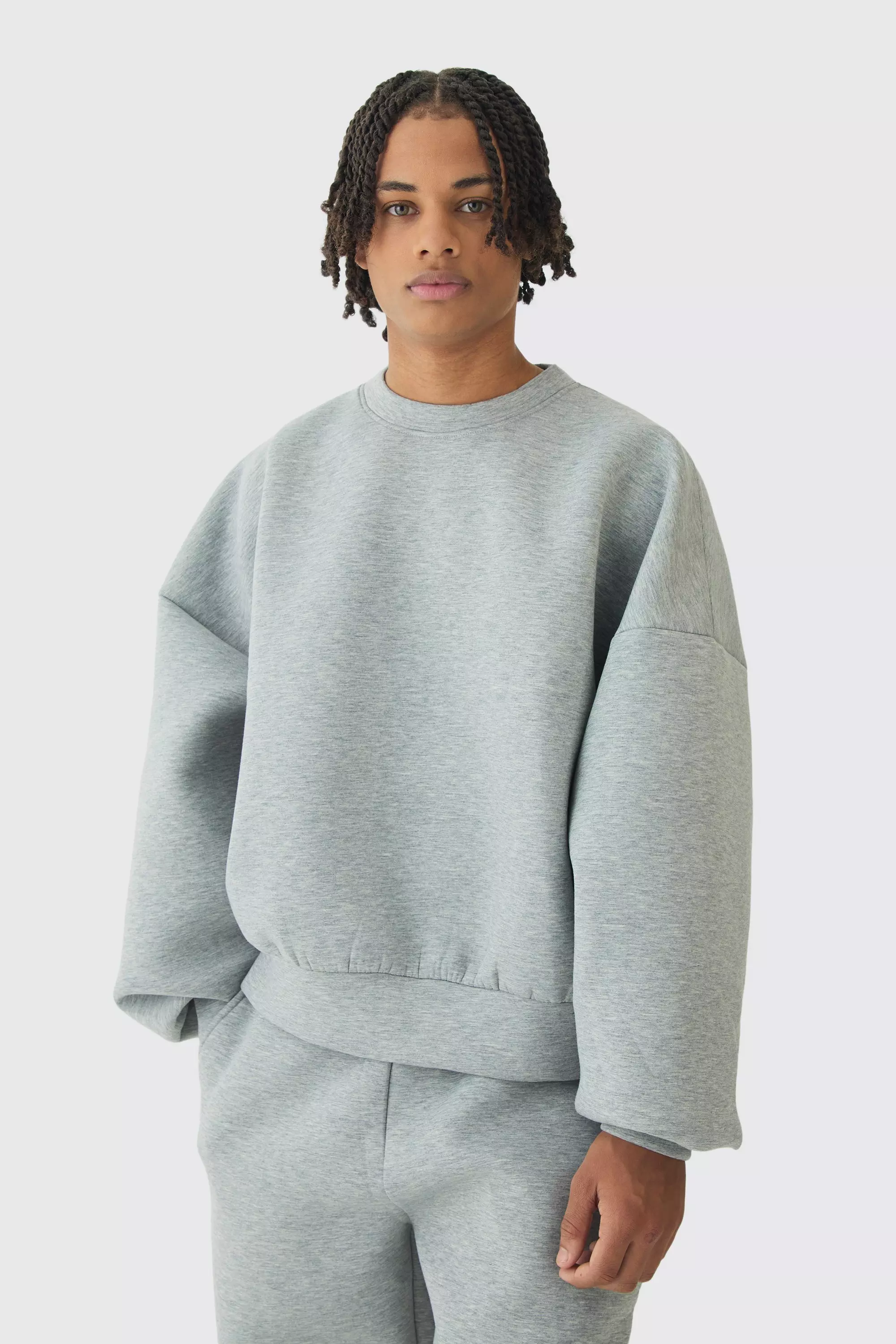Grey marl Oversized Marl Scuba Sweatshirt alternative image