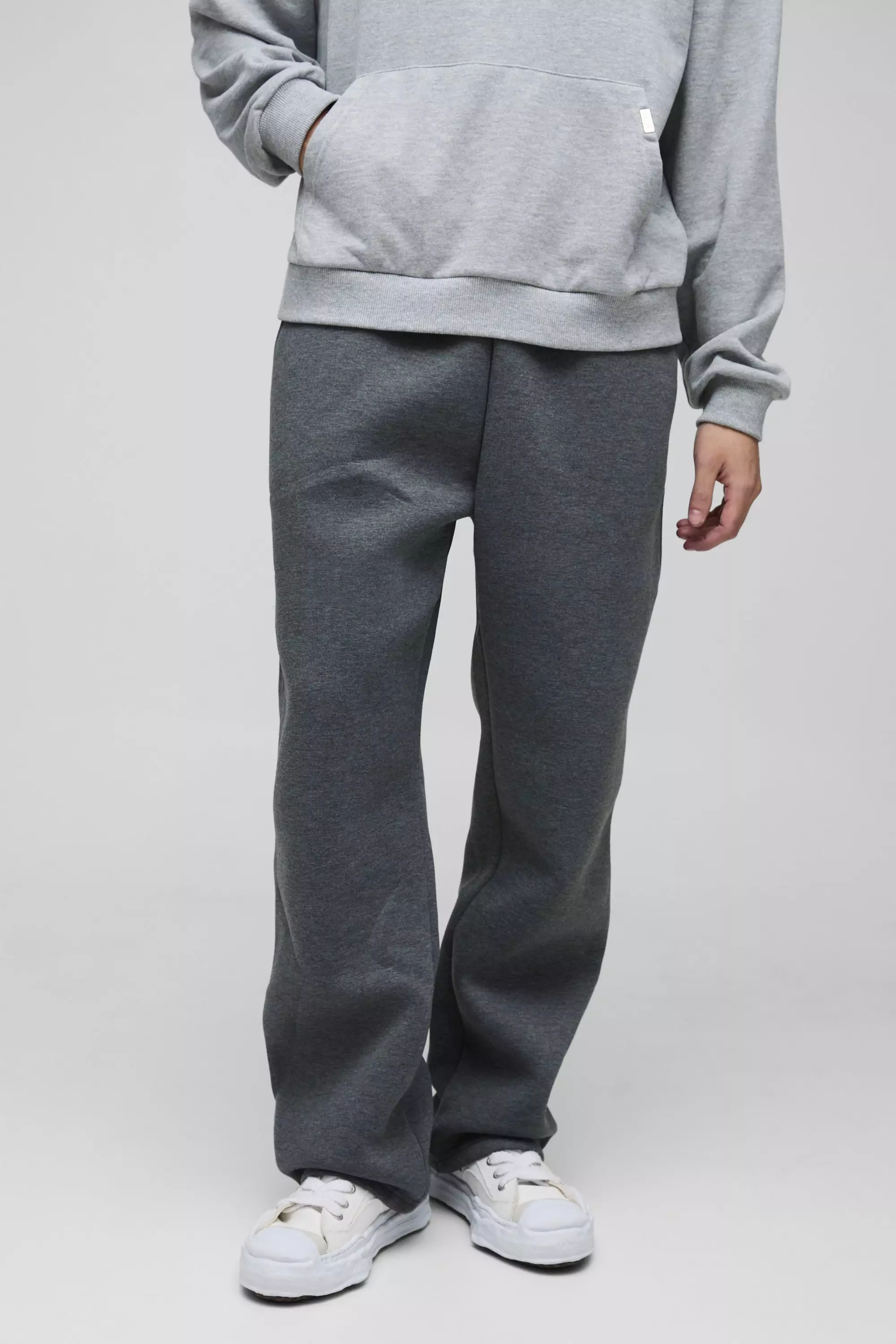 Relaxed Fit Marl Scuba Joggers boohooMAN IE