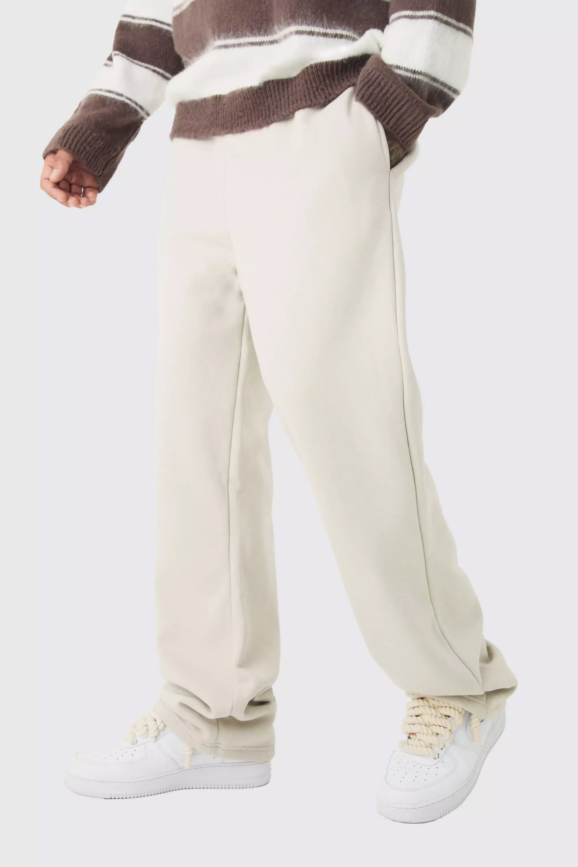 Tall lockere Jersey-Hose mit doppeltem Bund, Stone alternatives Bild