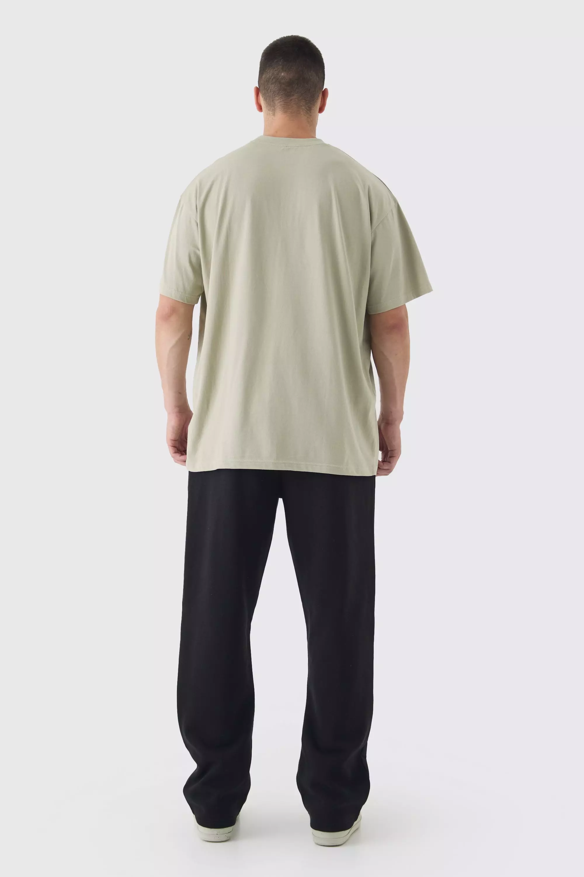 Tall Double Waistband Baggy Fit Jersey Bottoms In Black | boohooMAN USA