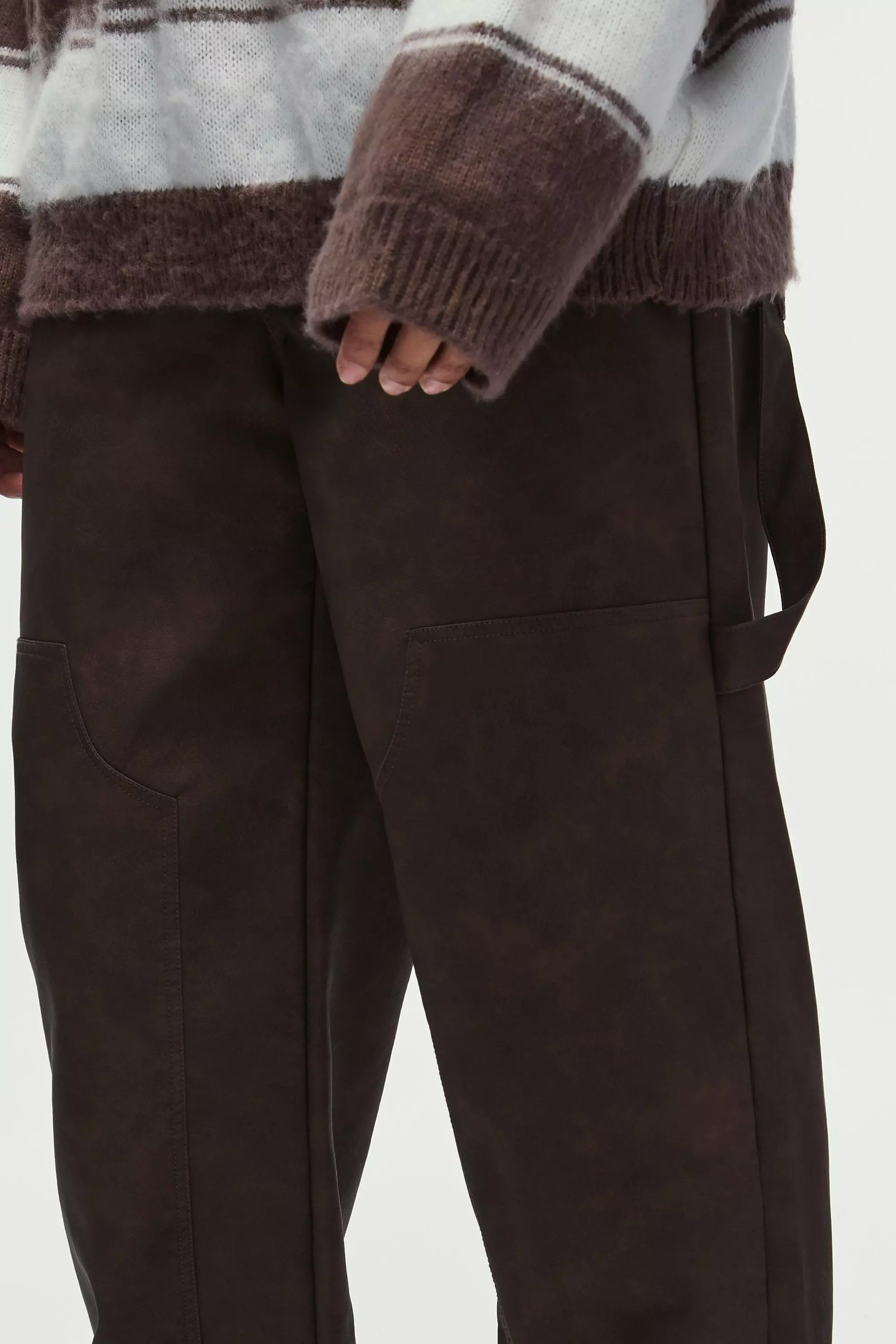 Chocolate Relaxed Pu Carpenter Trousers alternative image
