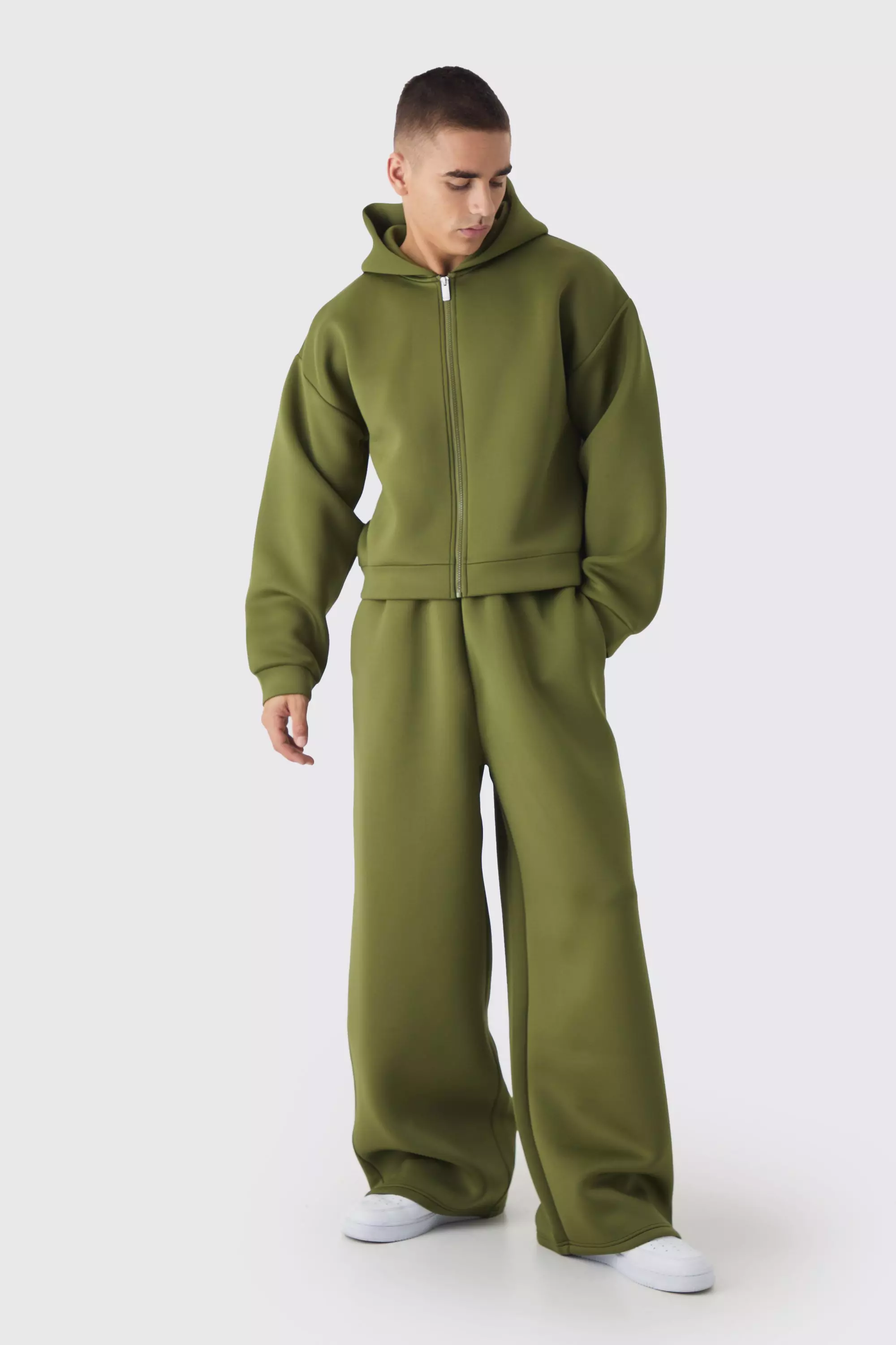 Oversized Extended Waist Relaxed Fit Scuba Hooded Tracksuit | boohooMAN USA