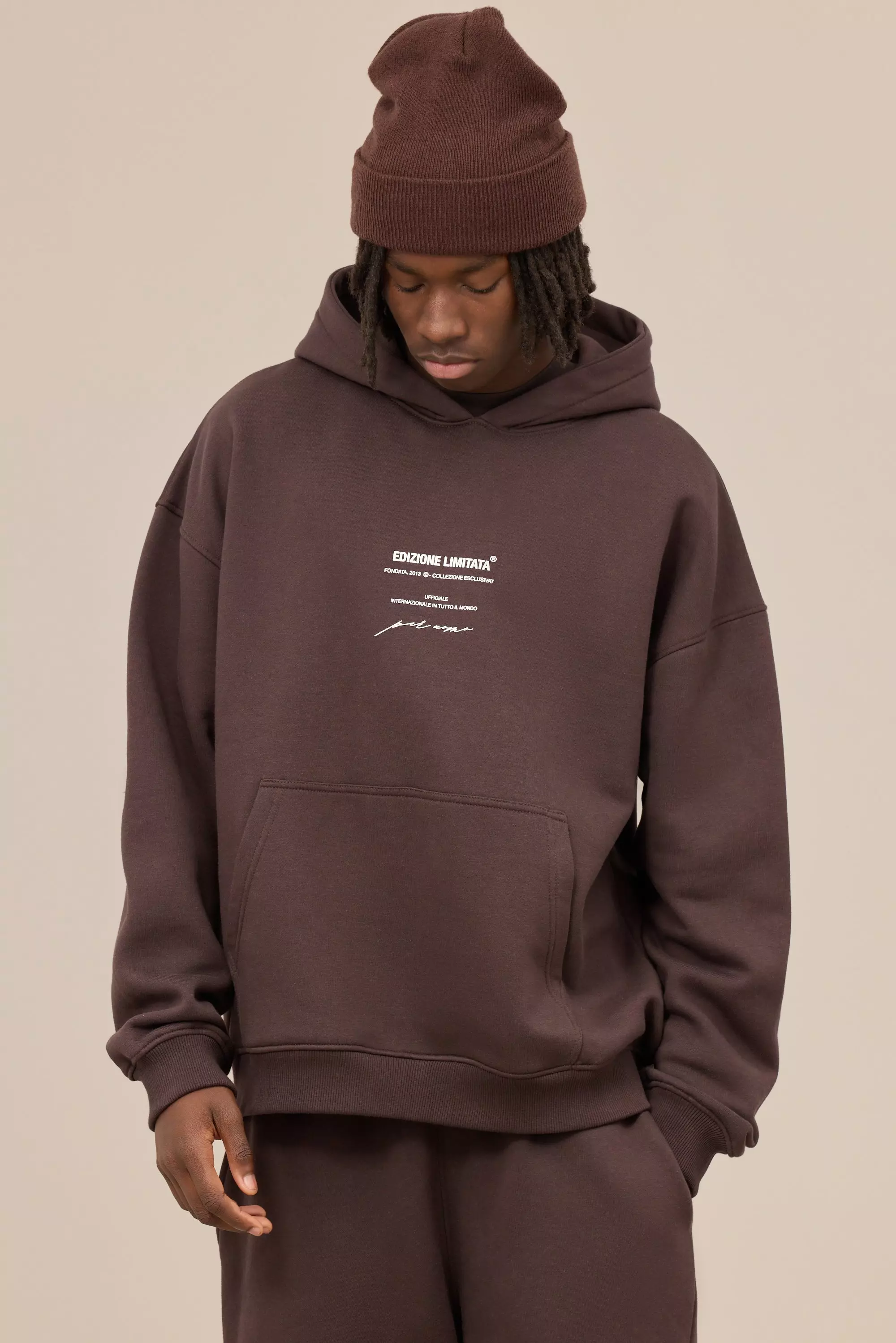 Oversized Heavyweight Hoodie Chocolate