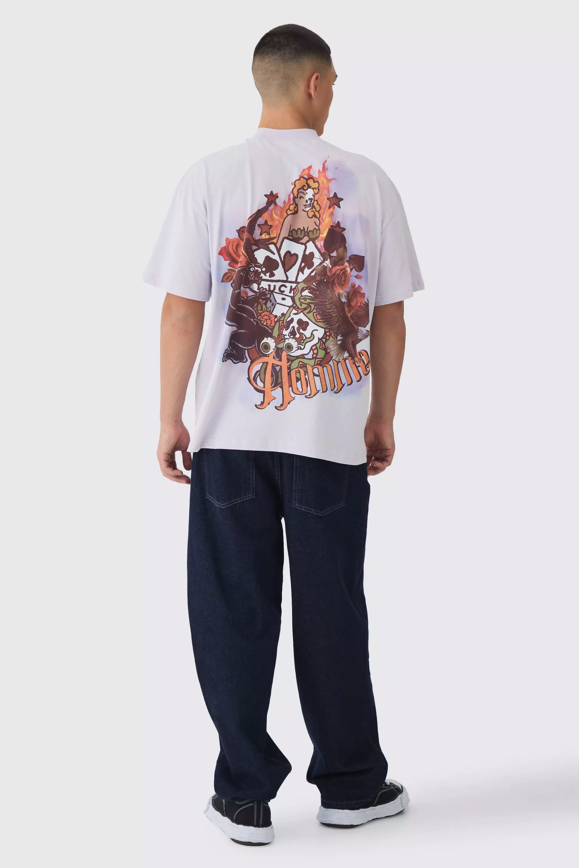 Balloon Fit Rigid Purple Tinted Applique Jeans alternative image