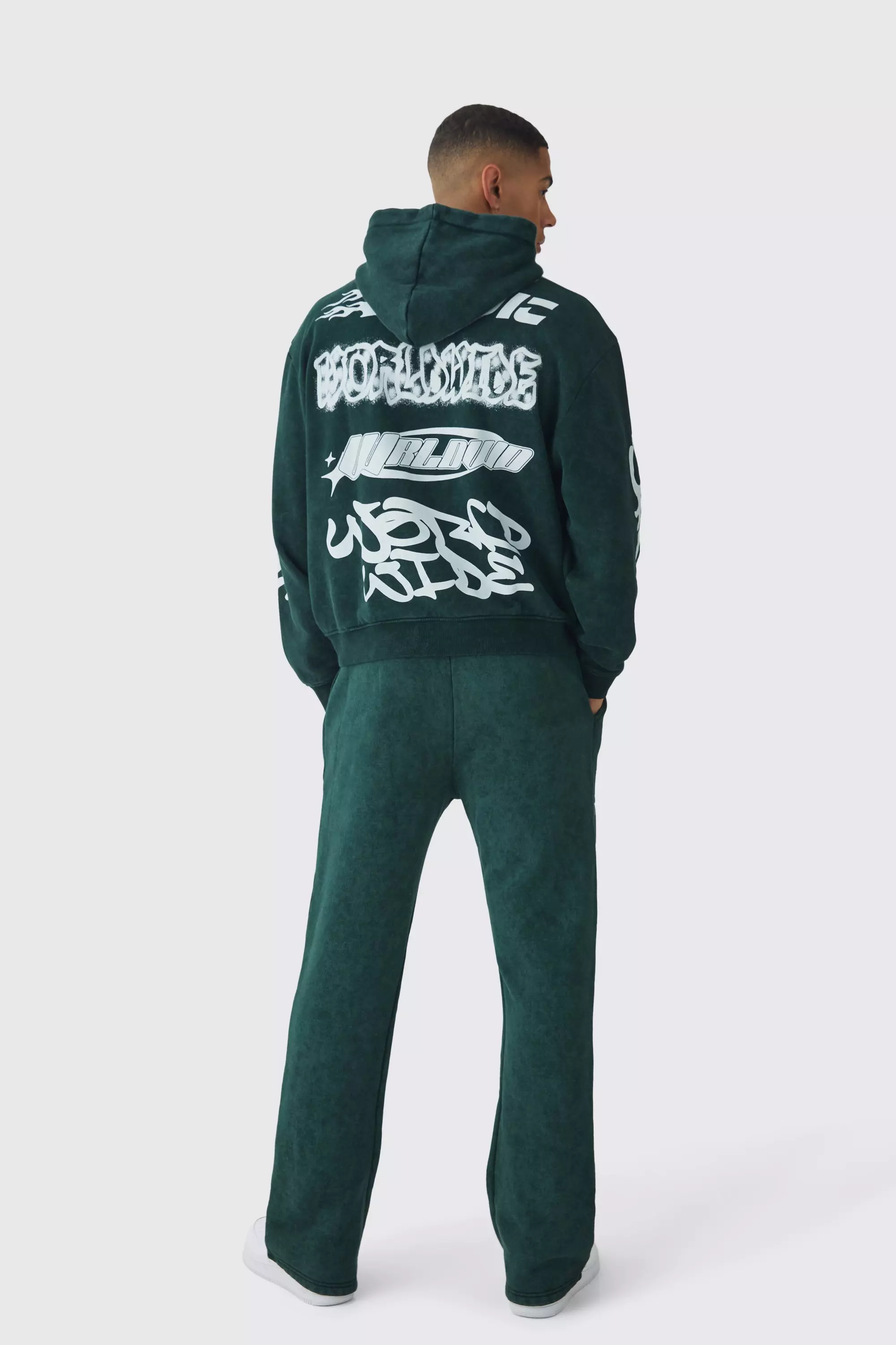 Forest Regular Fit Moto Printed Wash Sweatpants alternative image