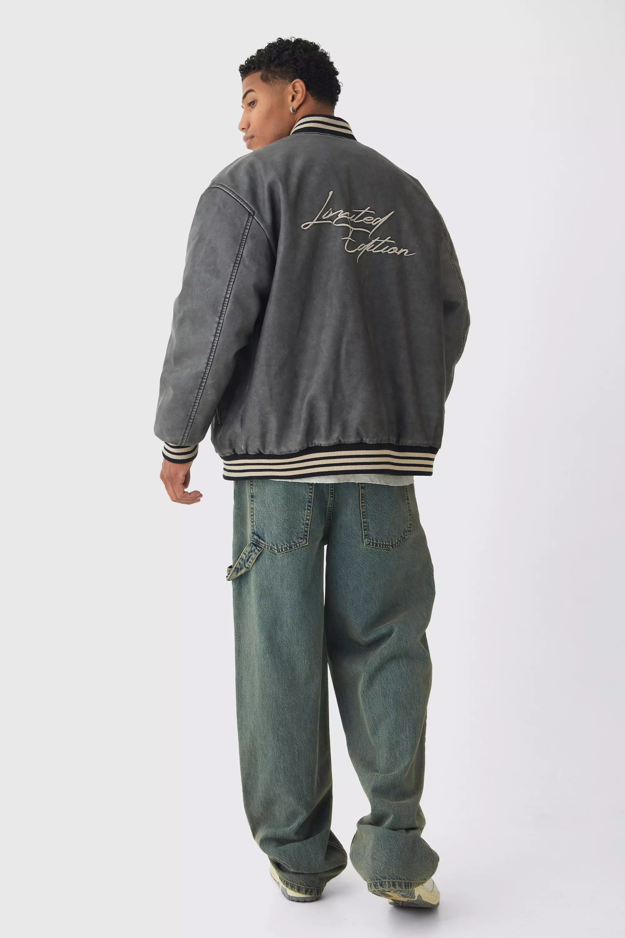Lockere Jeans mit doppeltem Bund, Antique blue alternatives Bild