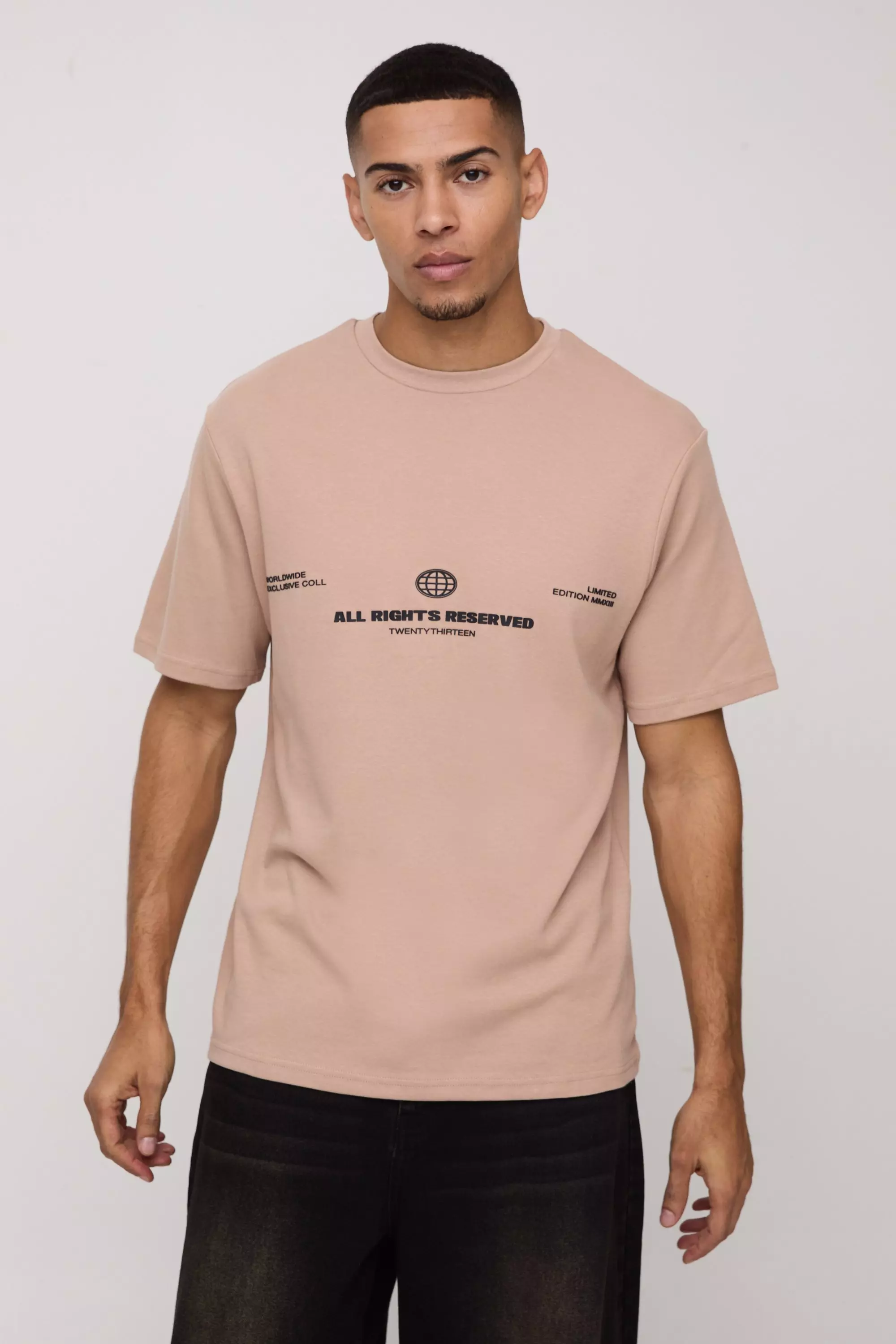 Stone Regular Fit Interlock 3D Print Back Panel T-Shirt alternative image