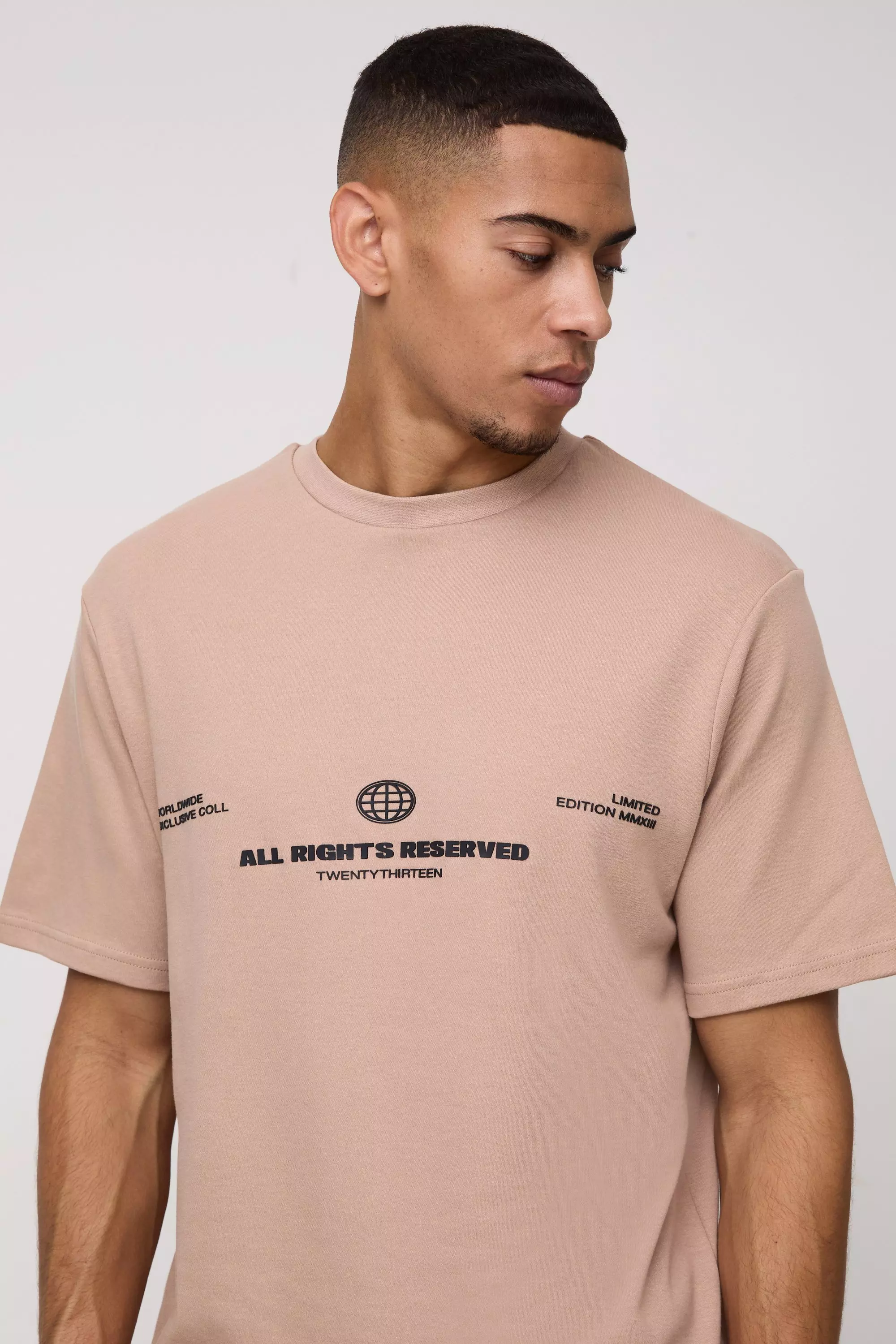 Stone Regular Fit Interlock 3D Print Back Panel T-Shirt alternative image