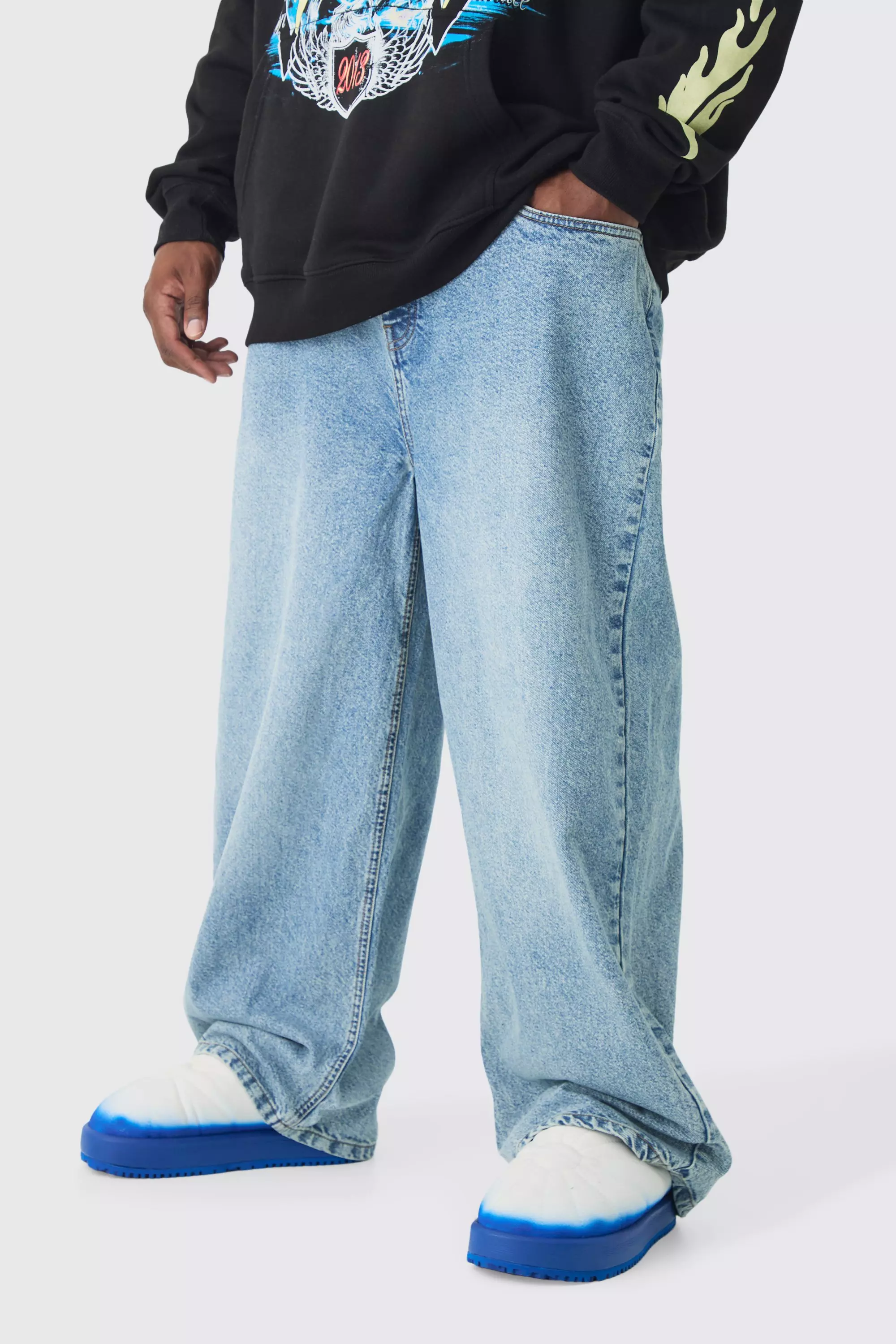 Plus Relaxed Rigid Jean Light blue