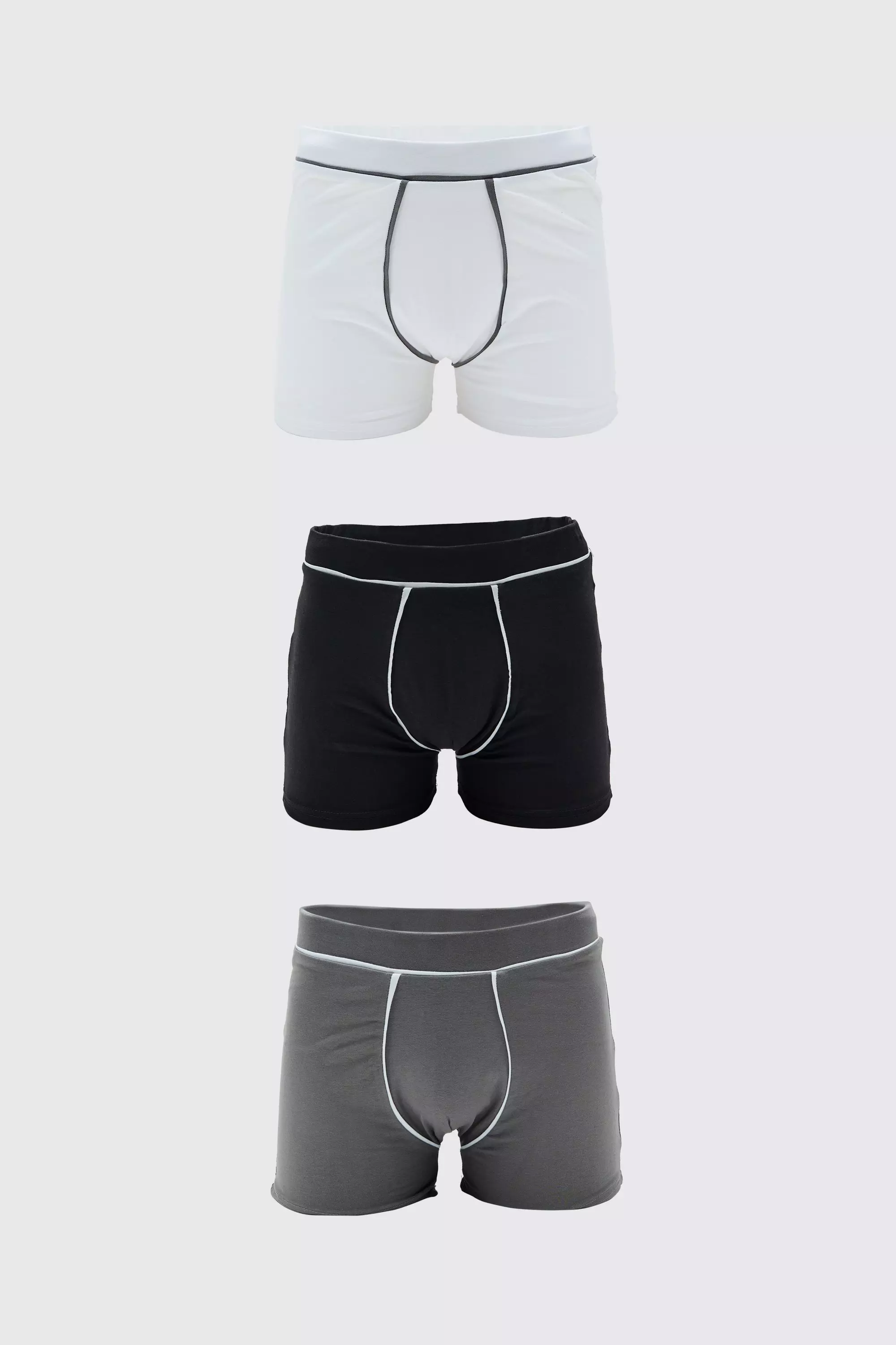 3 Pack Contrast Piping Boxers Multi