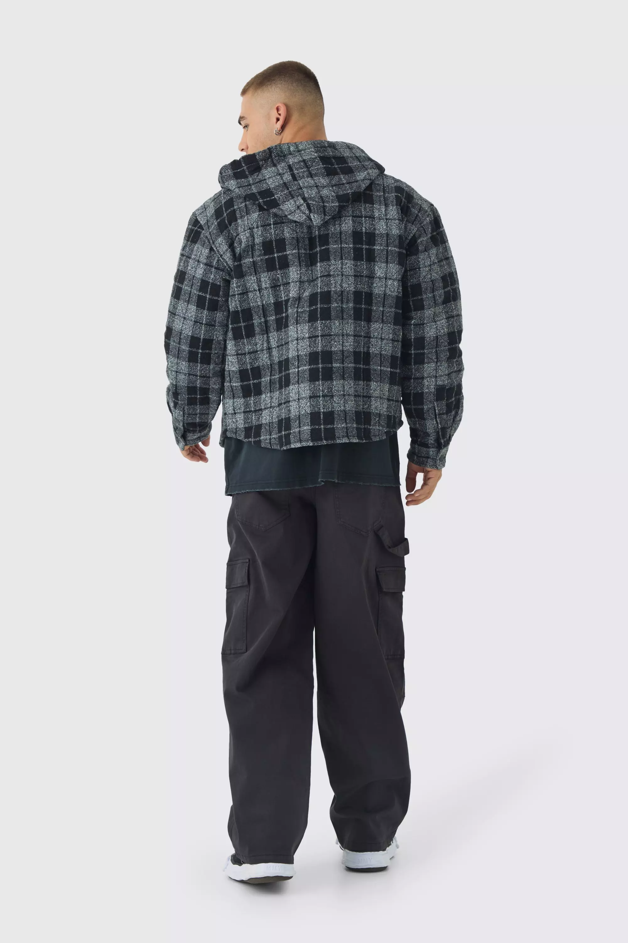 Charcoal Baggy Keperstof Overdye Utility Cargo Broek alternatieve afbeelding