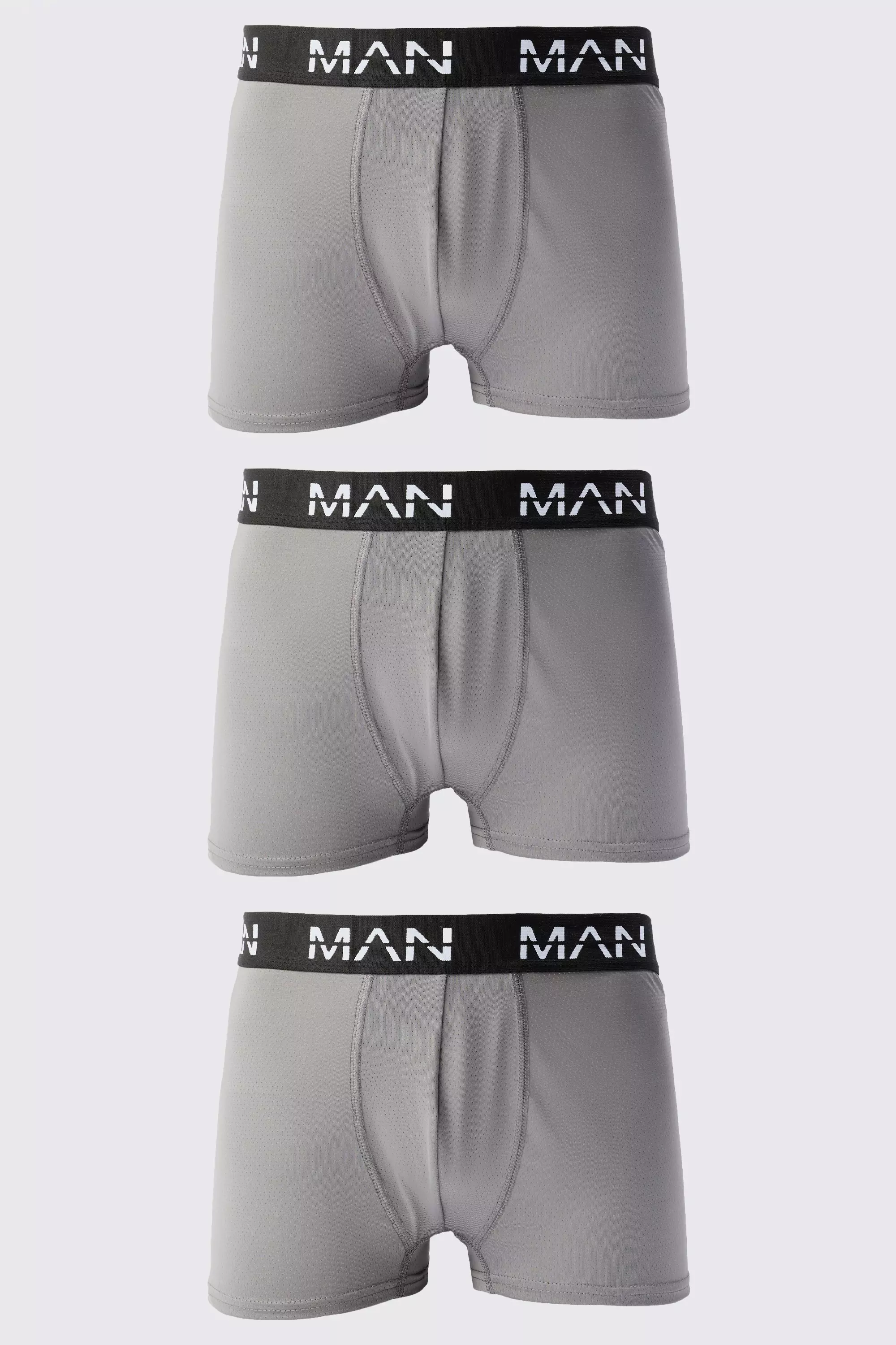 Man Active Performance Boxer 3 pack Charcoal