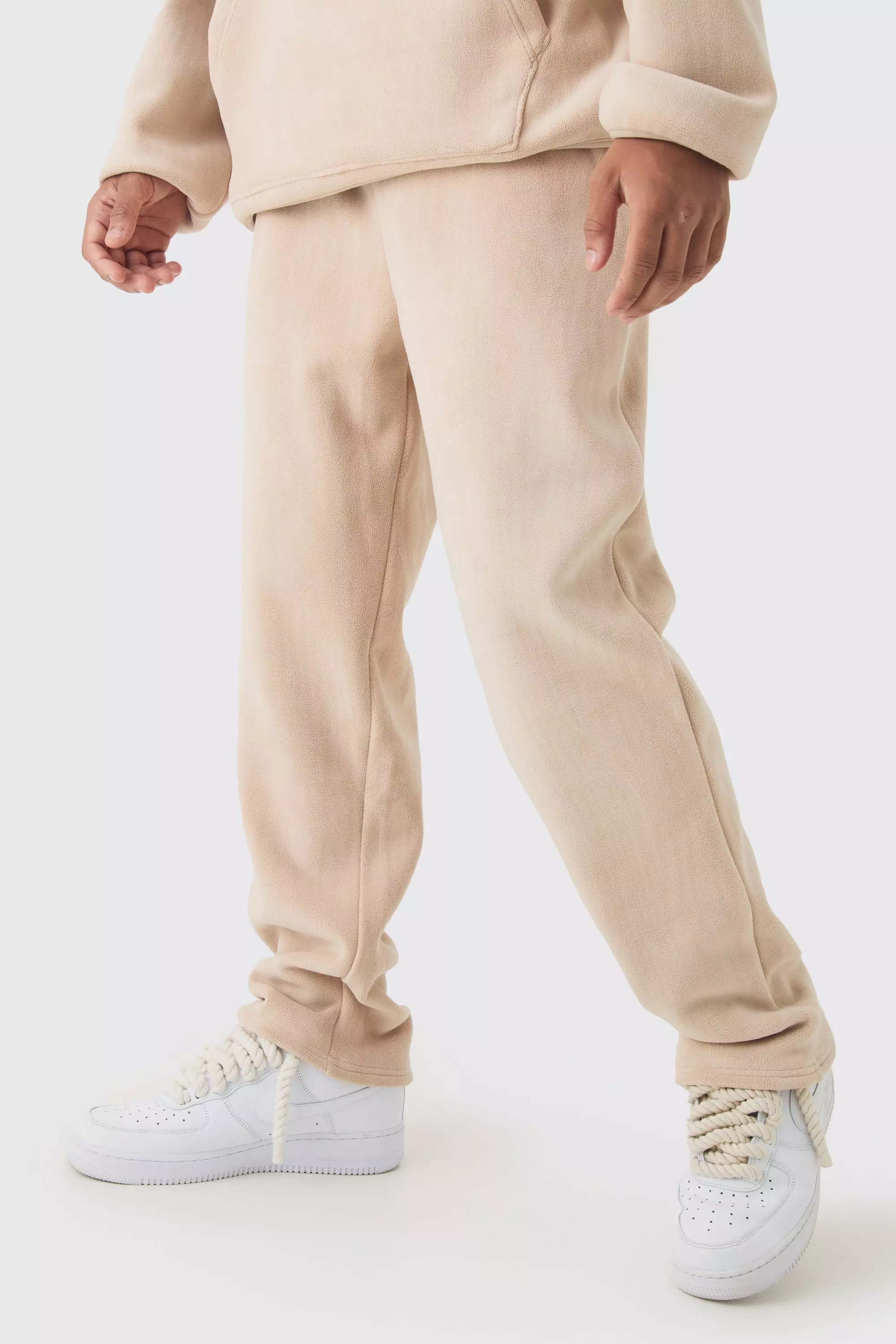 Straight Polar Fleece Sweatpants Taupe