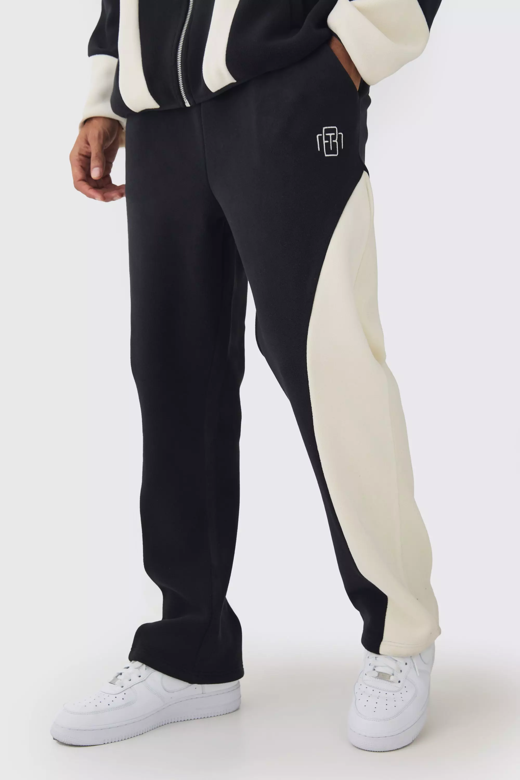 Jogging large color block en polaire, Charcoal autre image