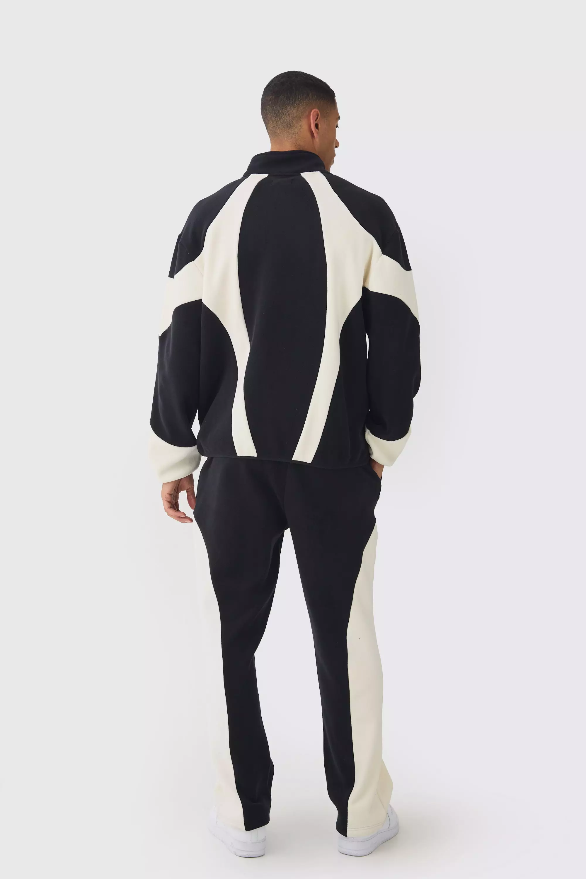Jogging large color block en polaire, Charcoal autre image