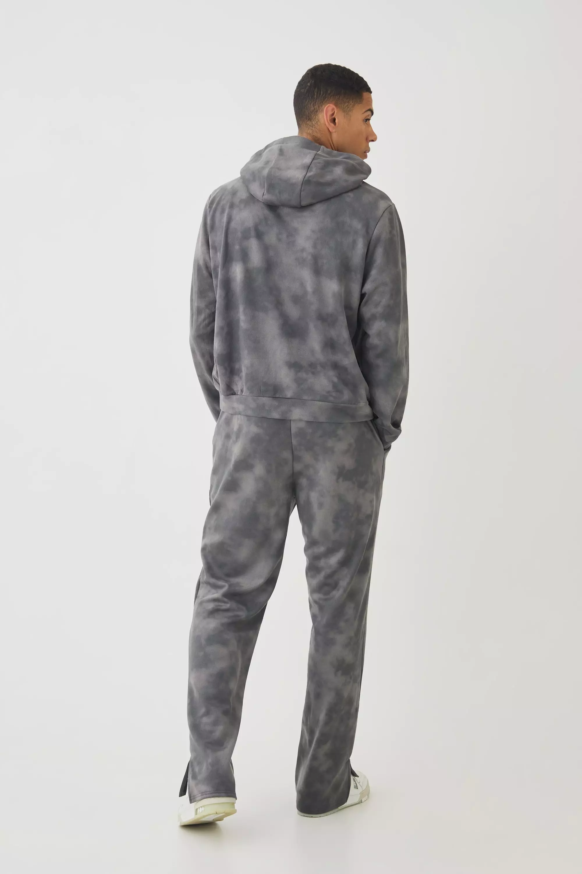 Charcoal Super Dikke Suède Joggingbroek Met Textuur alternatieve afbeelding