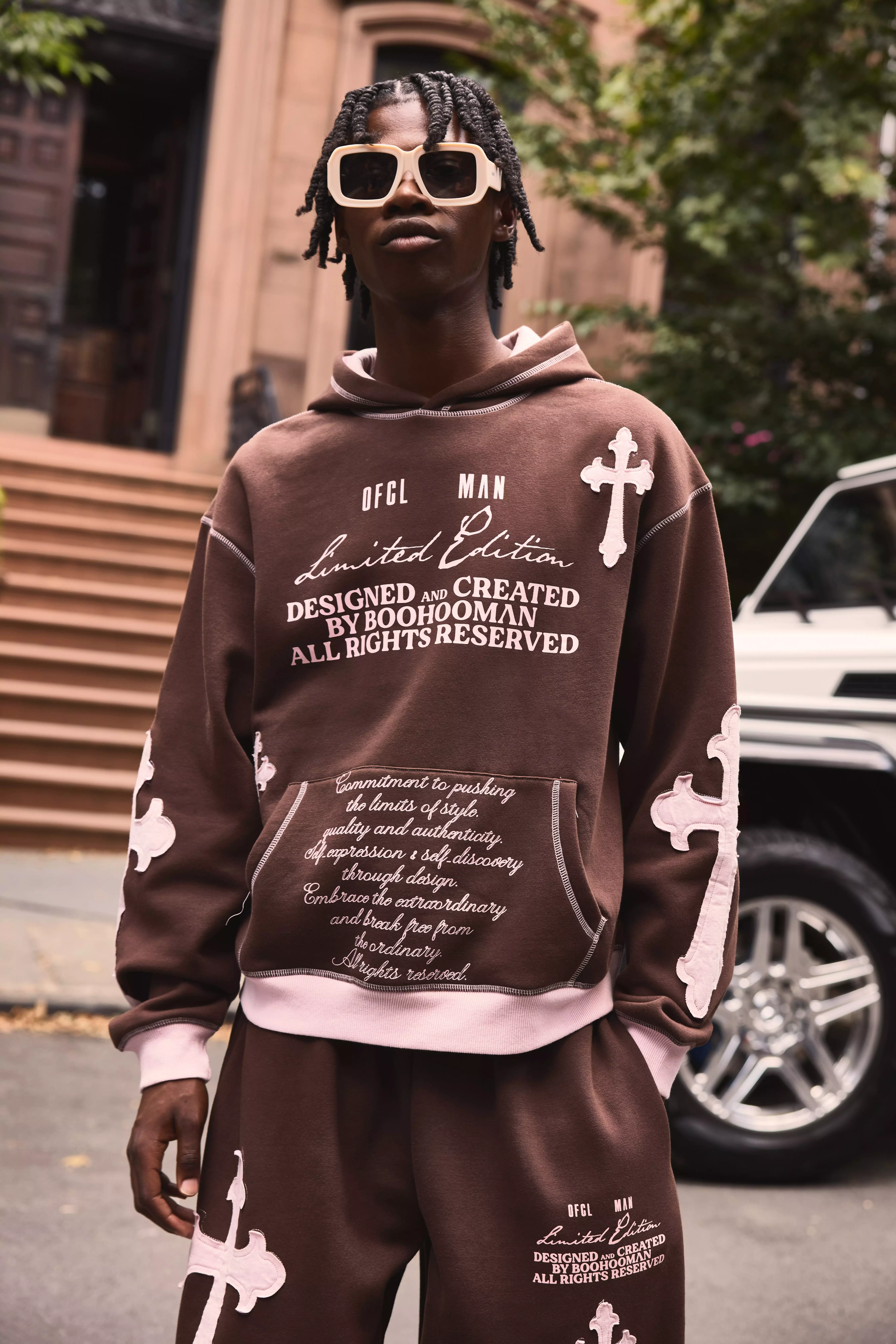 Boohooman oversized hoodie shop
