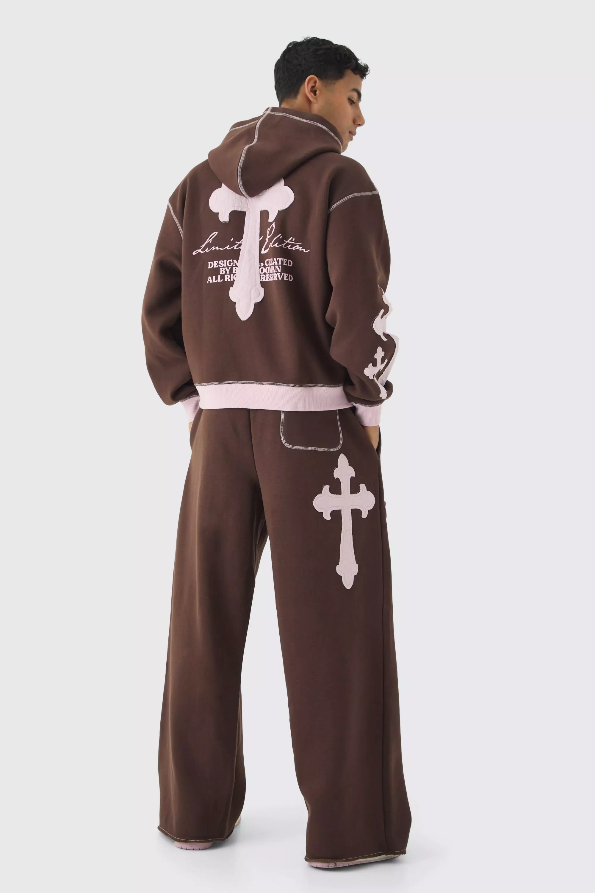 トップス bogmmy M Oversized Boxy Limited Edition Cross Applique Hoodie and