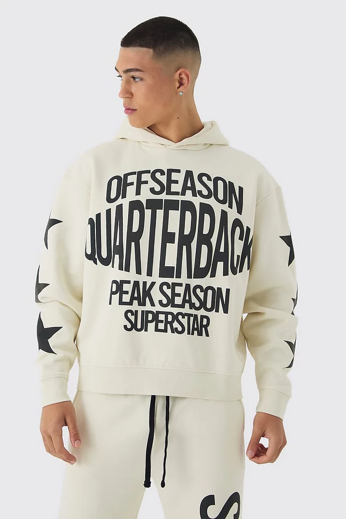Oversized Boxy Off Season Puff Printed Hooded Tracksuit Oversized Boxy Off Season Puff Printed Hooded Tracksuit
