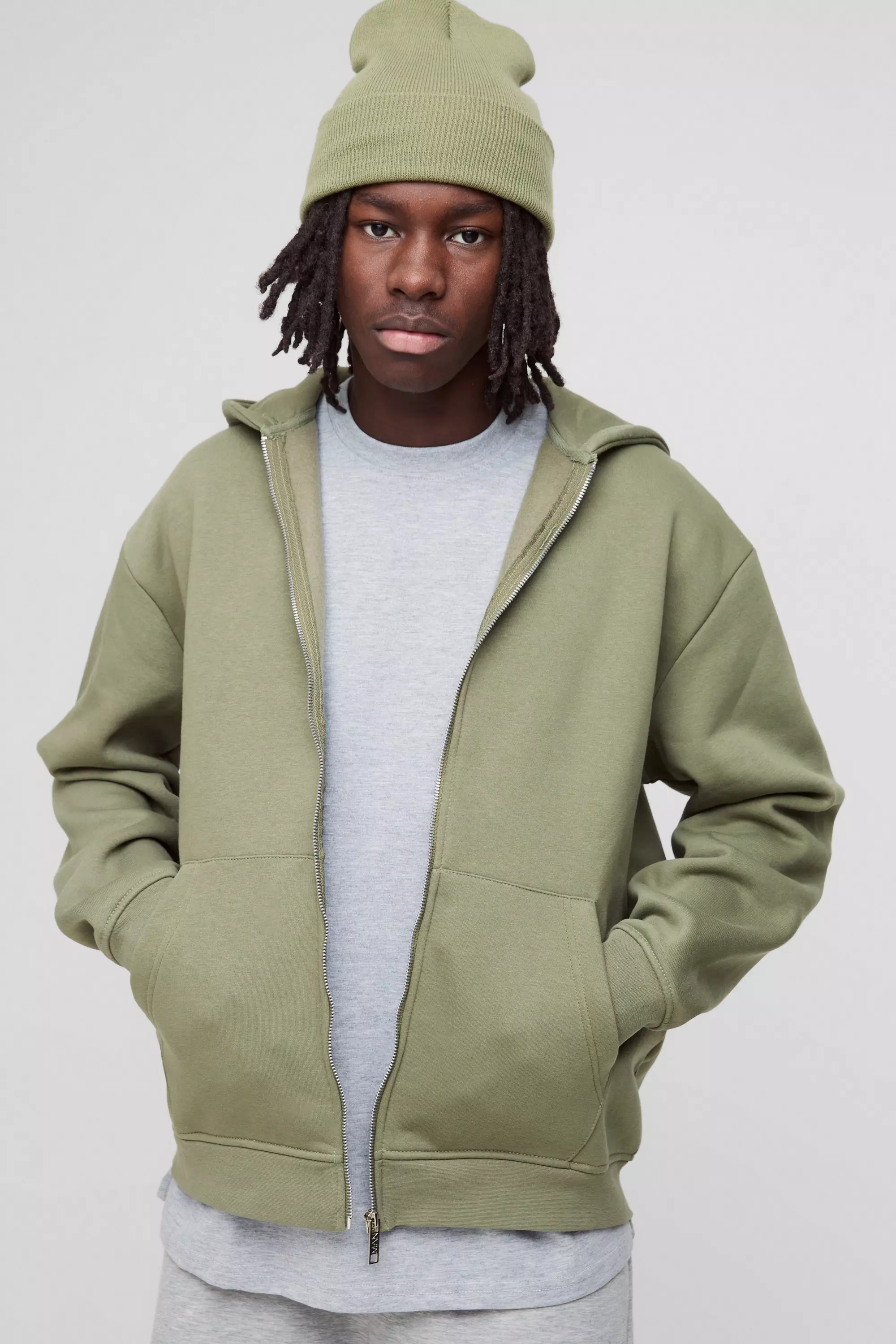 Boohoo 330GSM Oversized Zip Hoodie