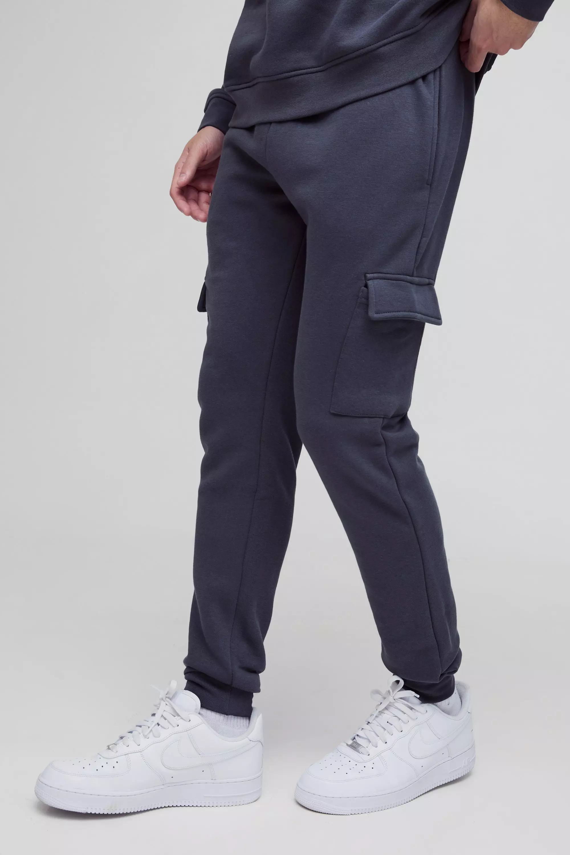 Skinny Basic Cargo-Jogginghose, Charcoal alternatives Bild