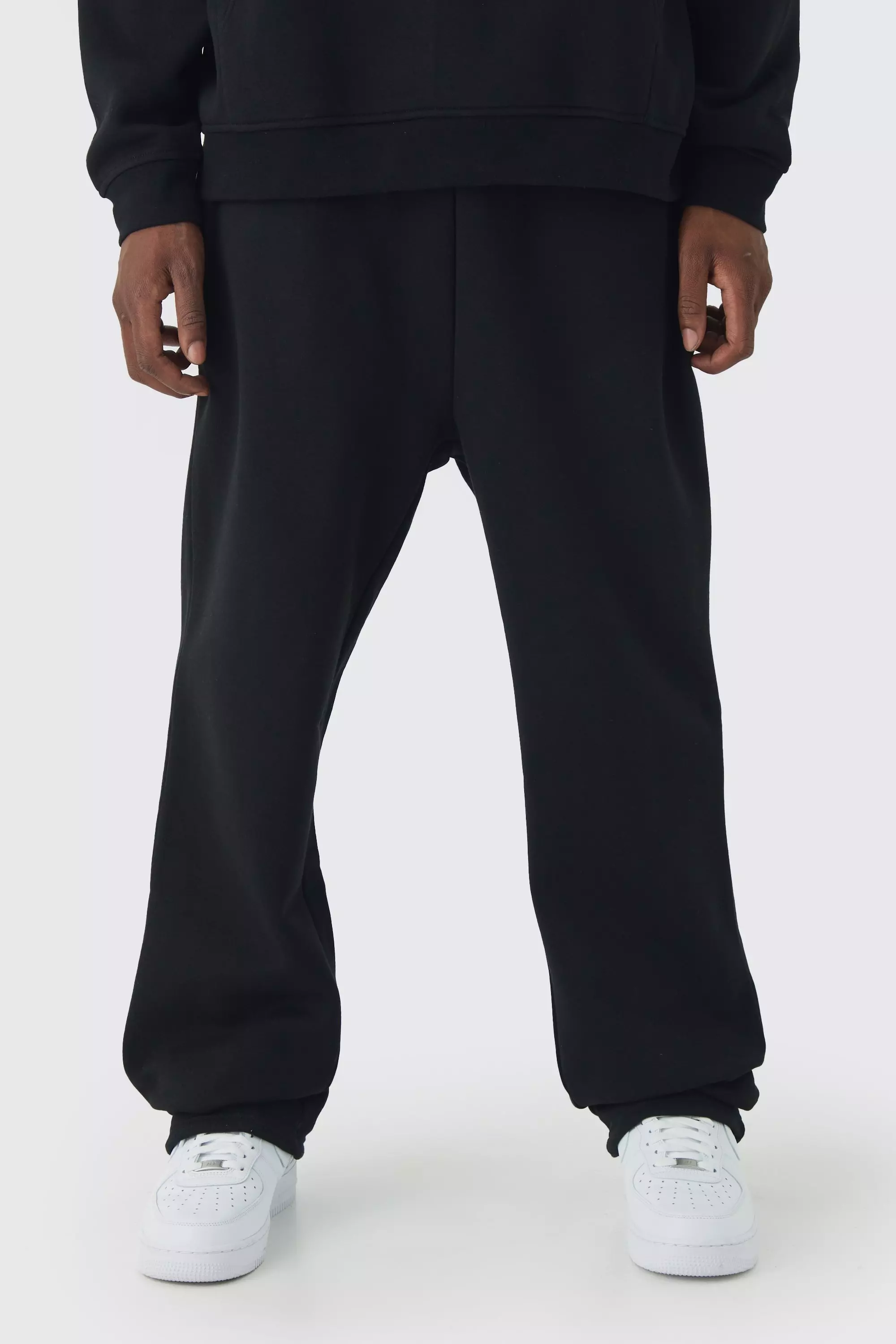 330GSM Relaxed Fit Basic Sweatpants Black