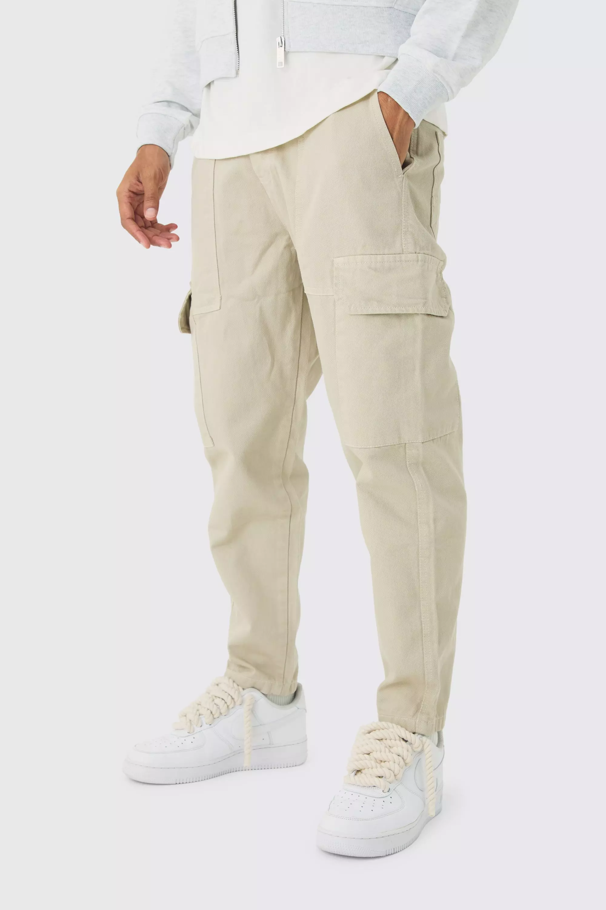 Relaxed Fit Carpenter Cargo Jeans Stone