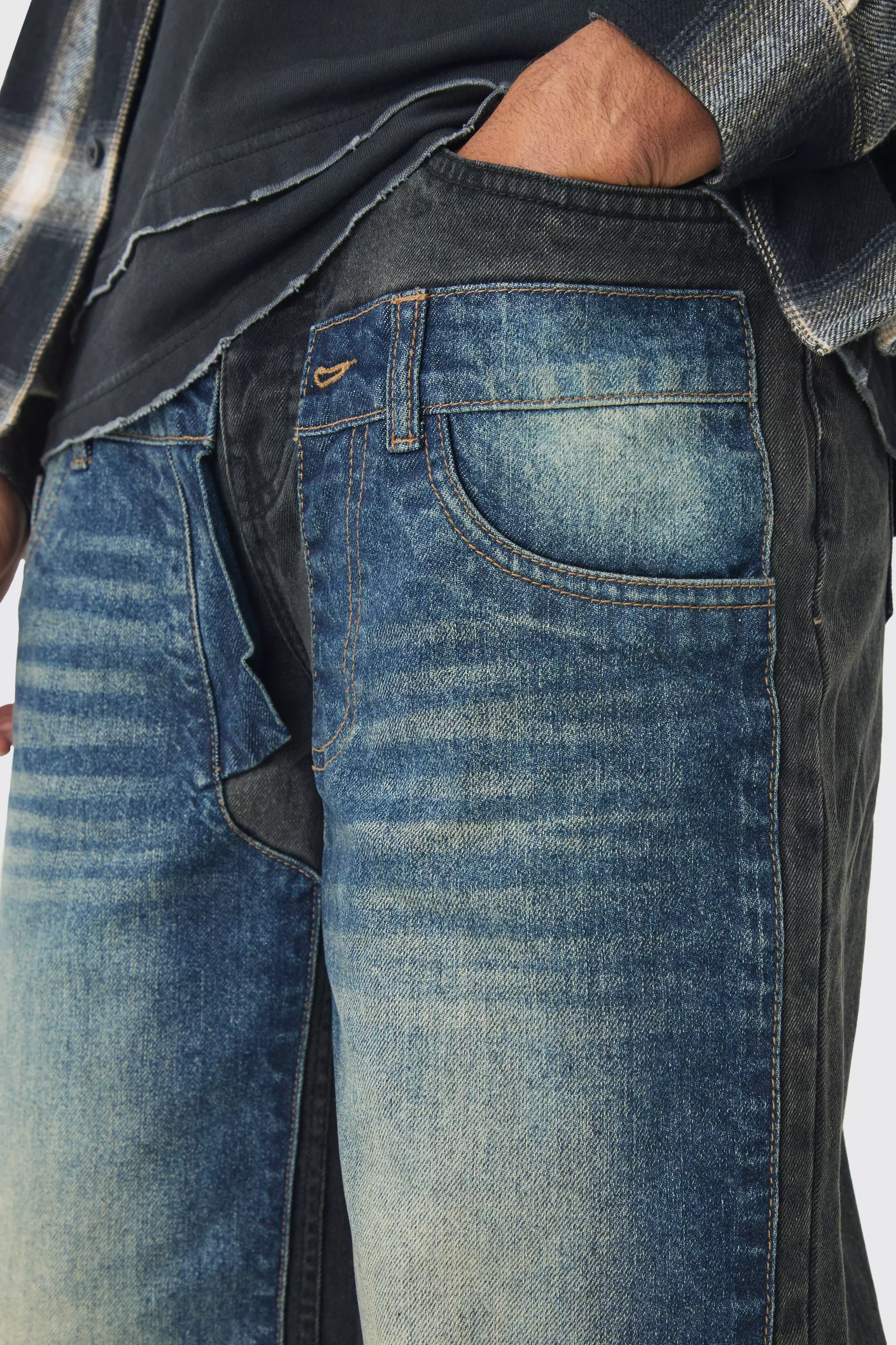 Vintage blue Relaxed Rigid Double Waistband Denim Jeans alternative image