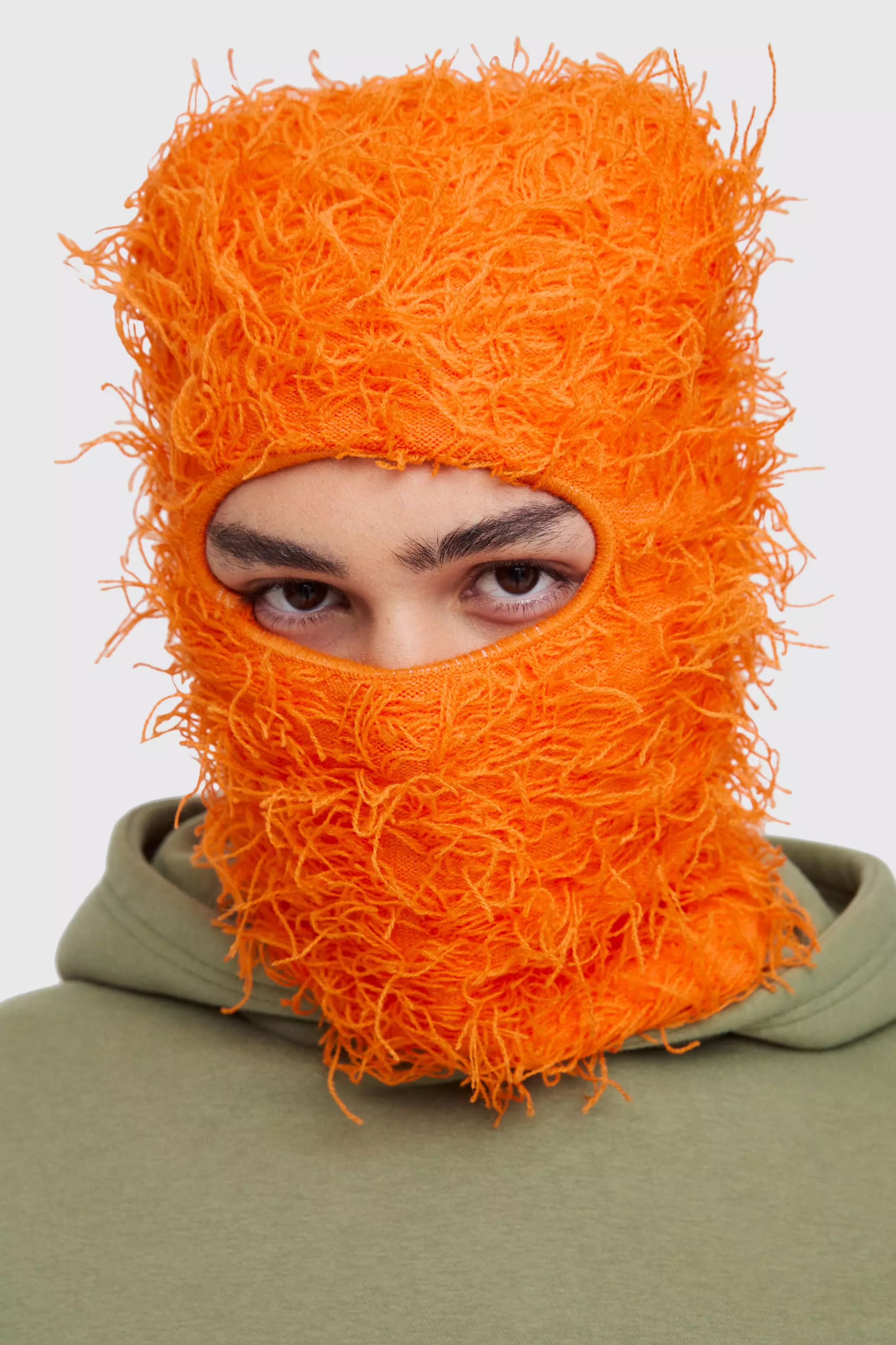 Cache-cœur en maille orange autre image