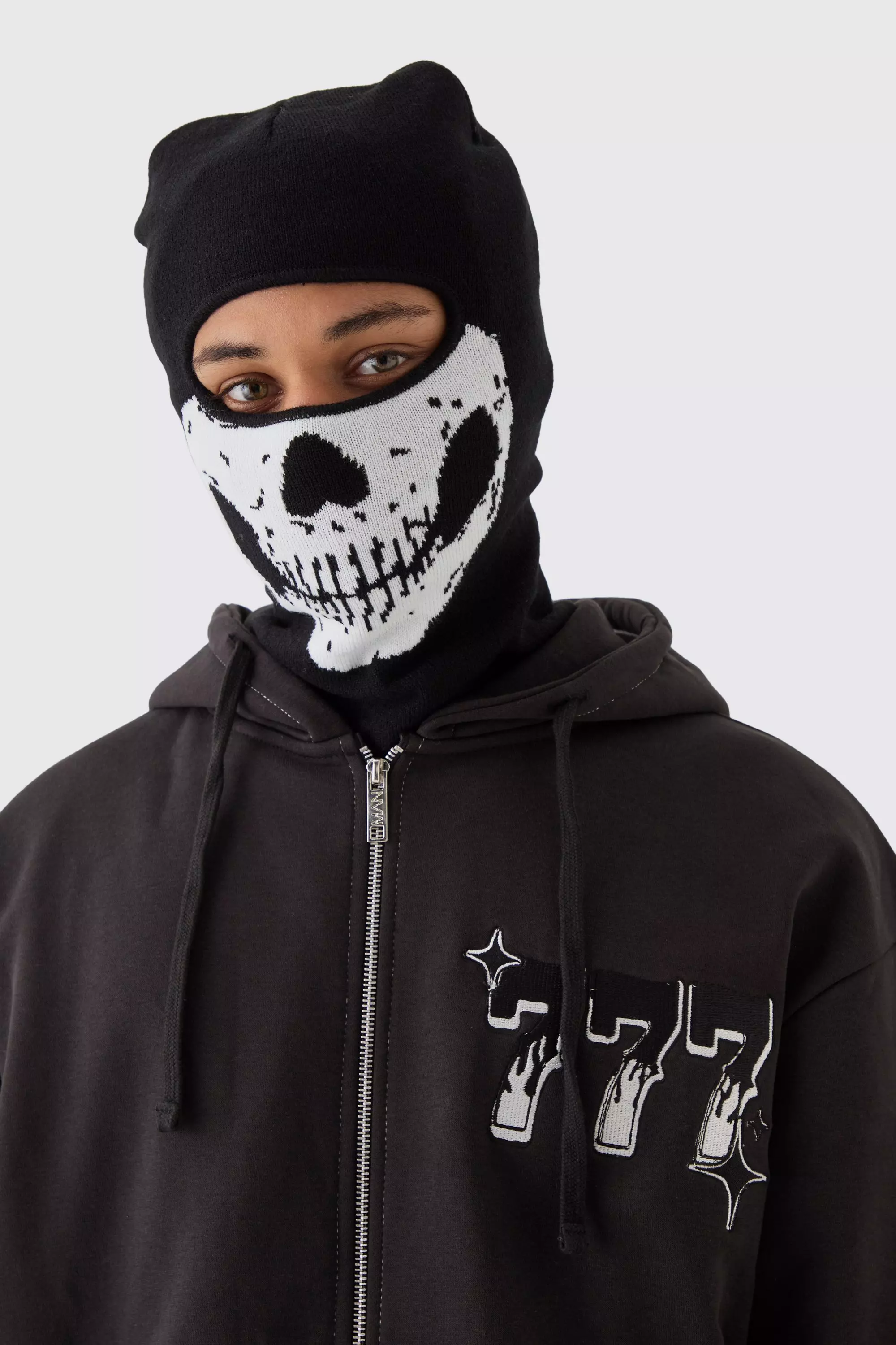 Skeleton Face Covering in Black Black