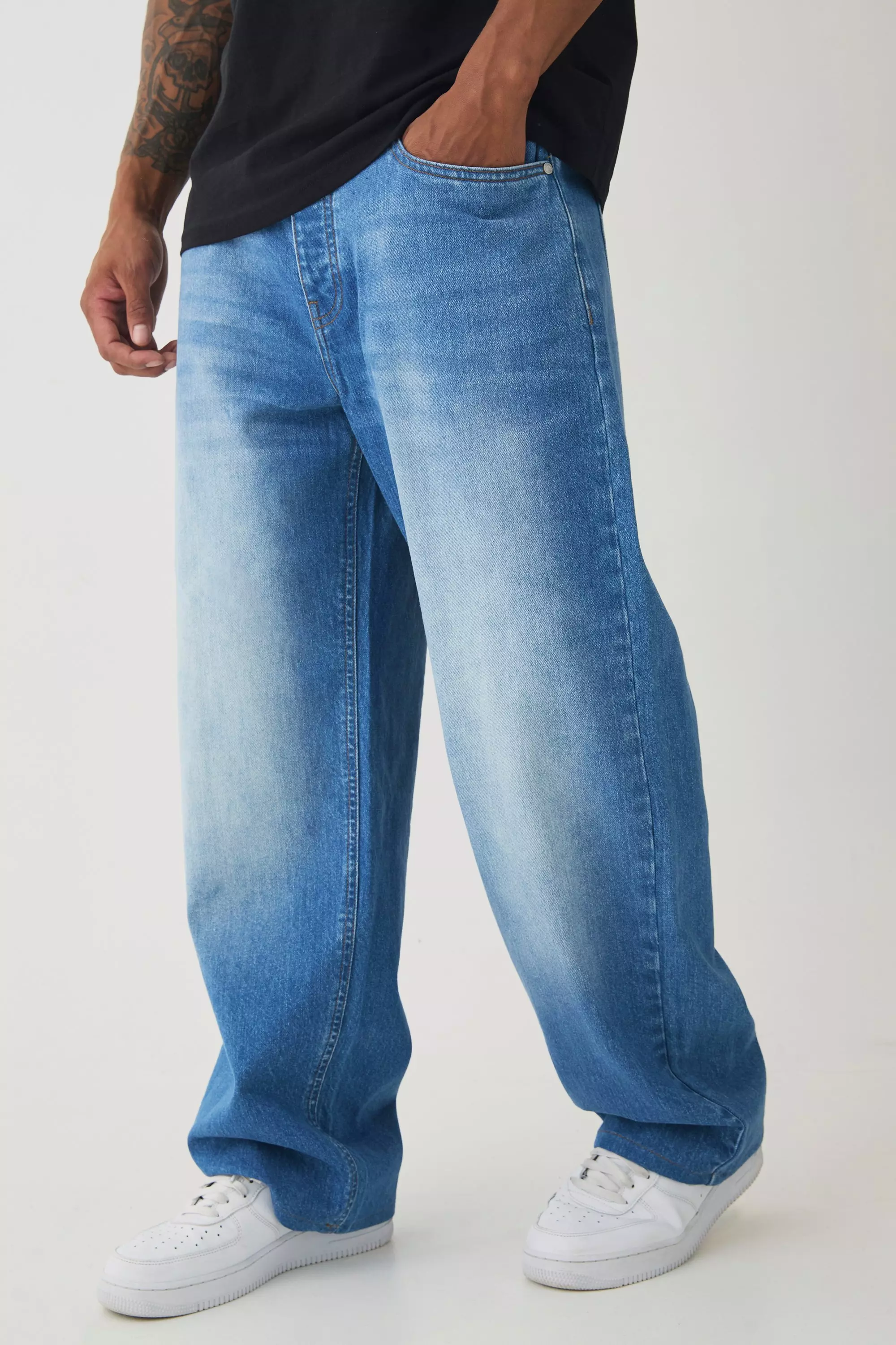 Relaxed Rigid Jeans Mid blue