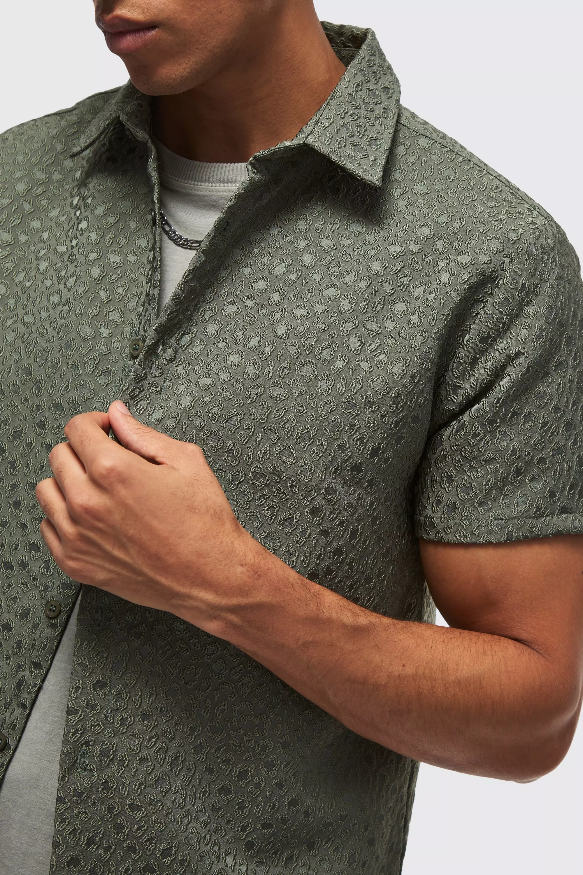 Chemise droite à imprimé léopard, Gun metal autre image
