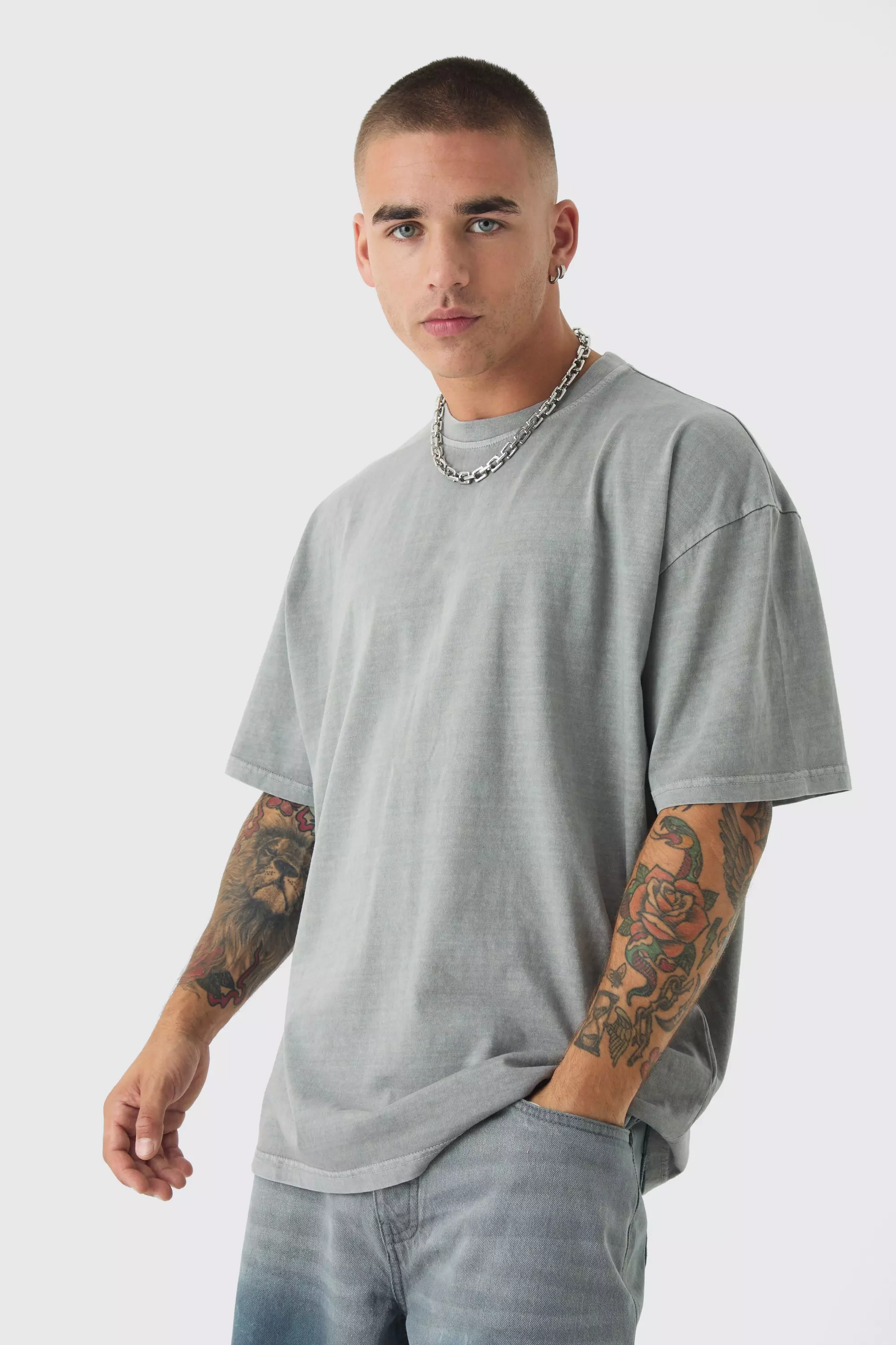 Oversized Acid Wash T-Shirt Forest