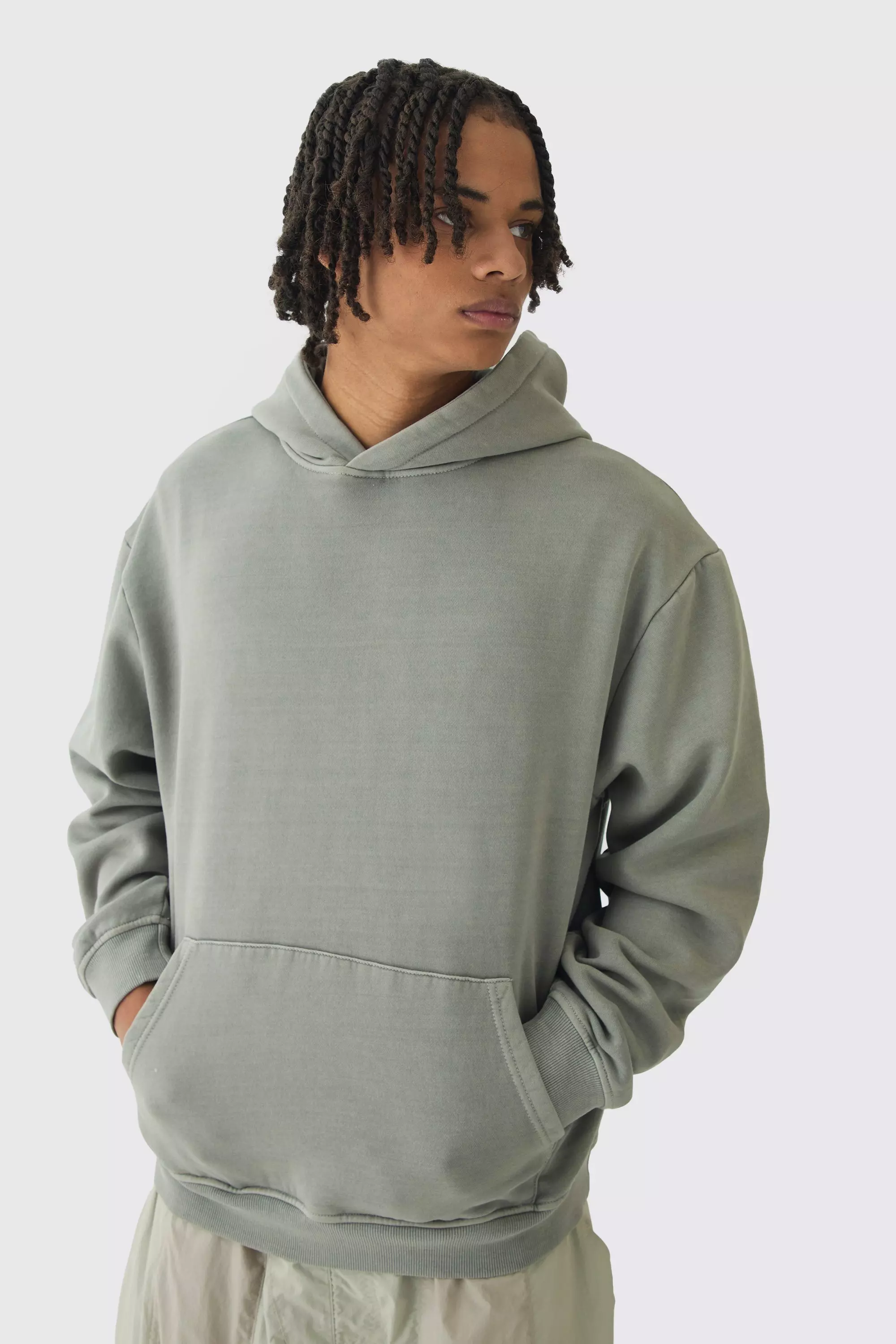 Oversized Boxy Acid Wash Hoodie boohooMAN