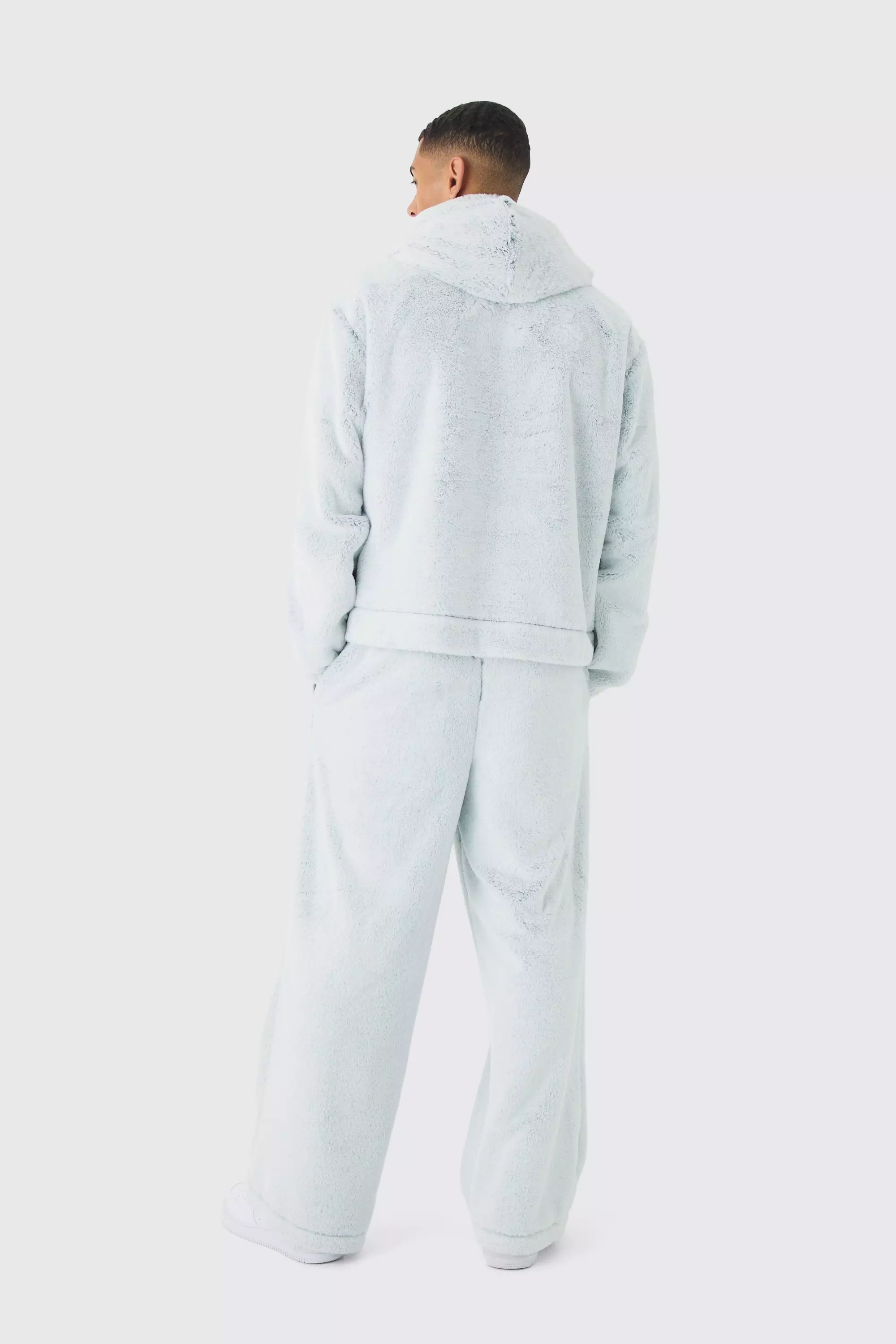 Black Oversized Boxy Fluffy Two Tone Hoodie alternative image