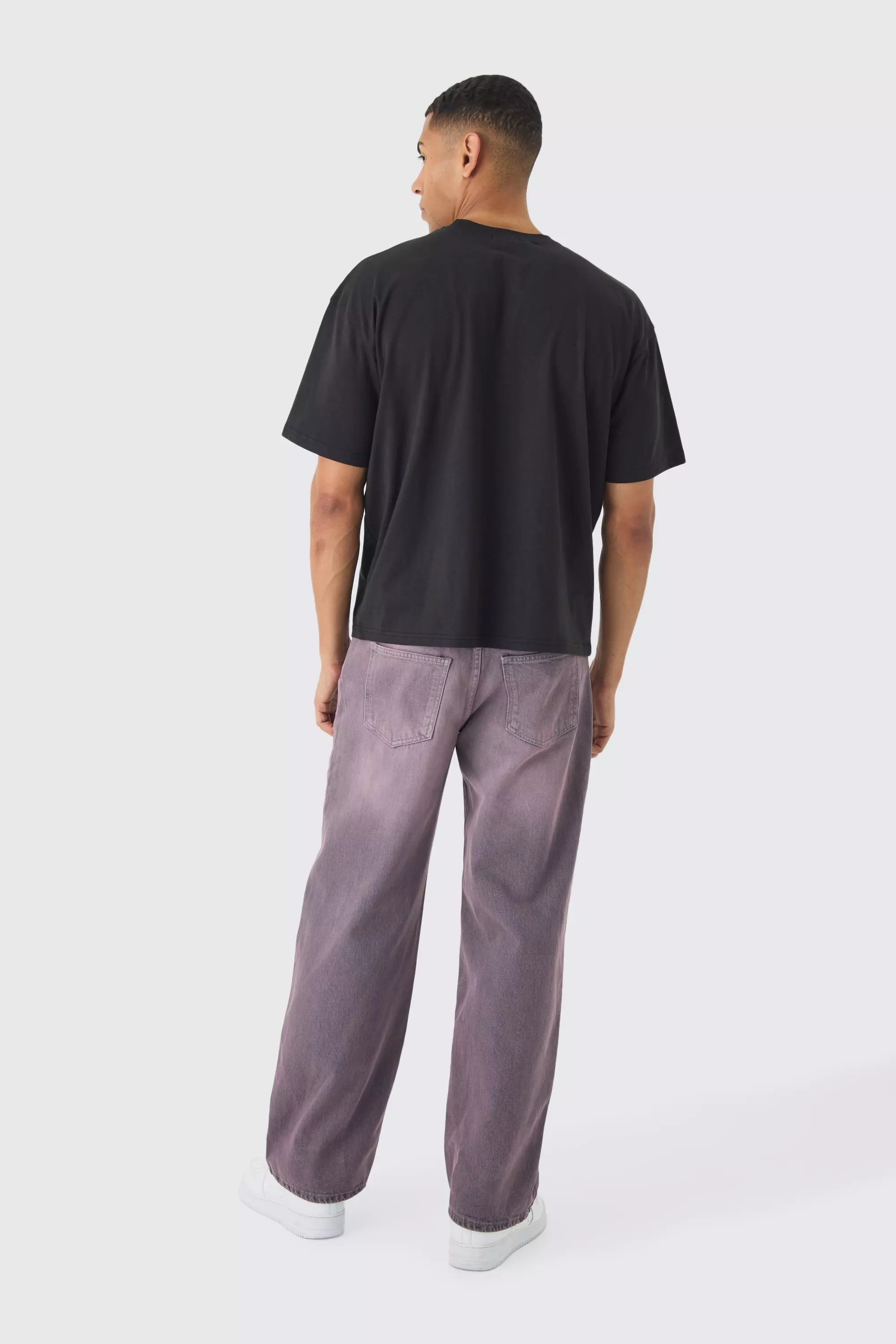 Black Oversized Boxy Raw Edge Applique Homme T-shirt alternative image