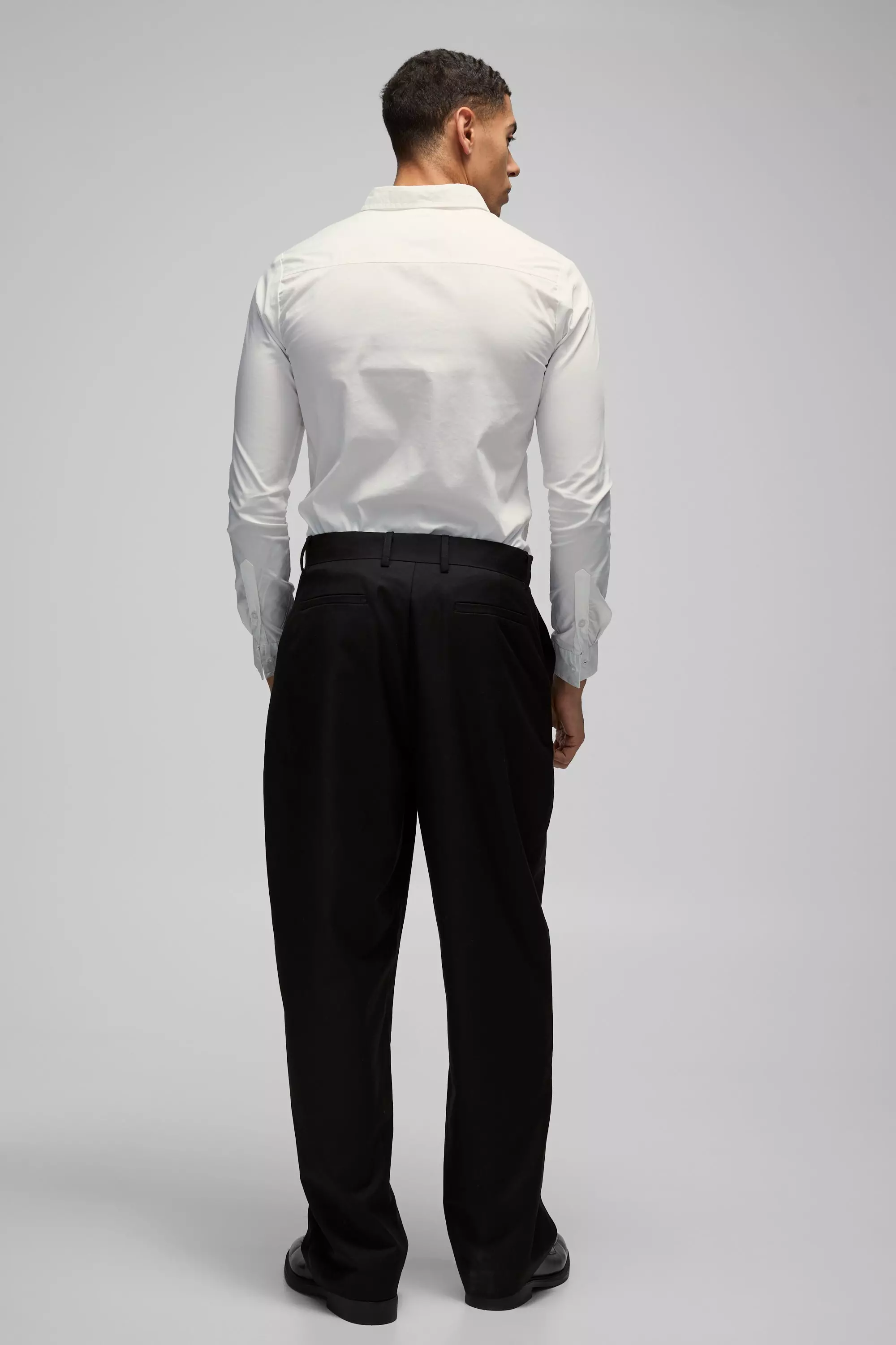 White Stretch Overhemd Met Lange Mouwen alternatieve afbeelding