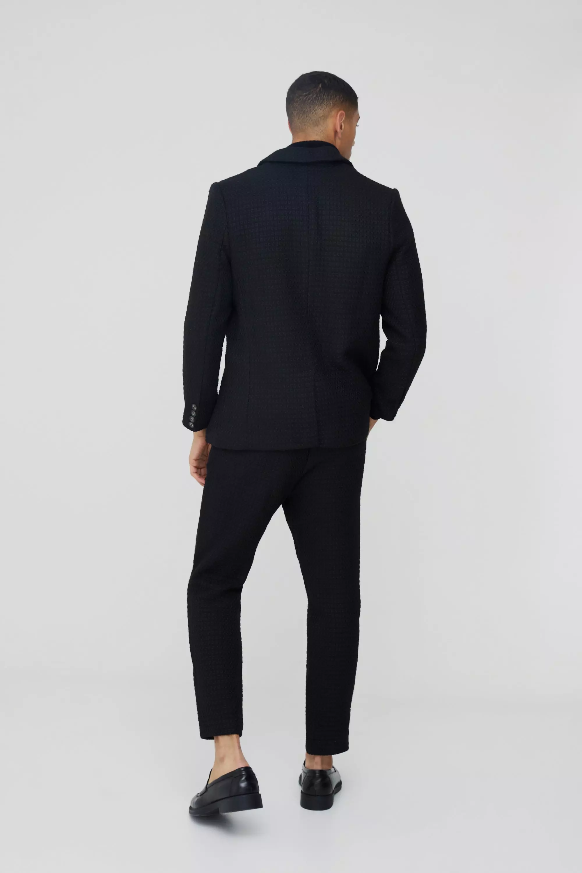 Black Toelopende Bouclé Pantalons alternatieve afbeelding
