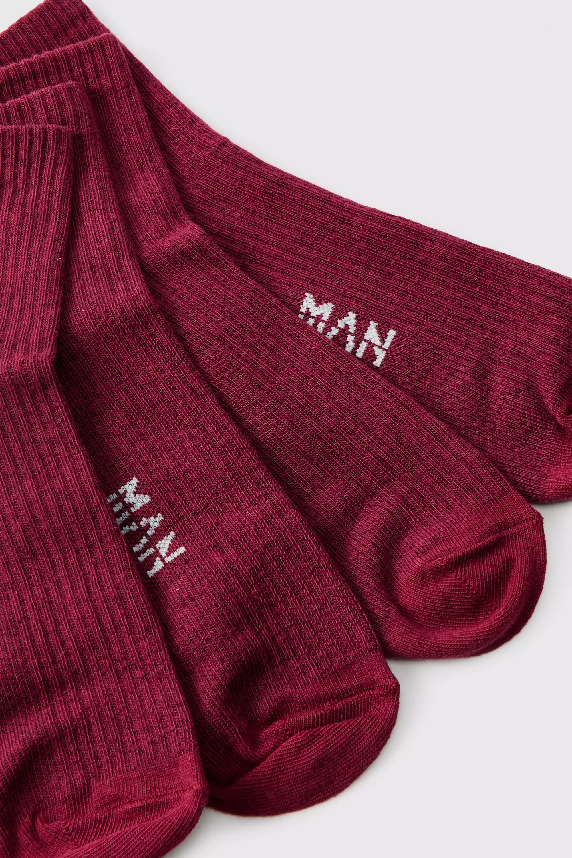 2er-Pack Socken mit Man-Etikett, Burgundy alternatives Bild