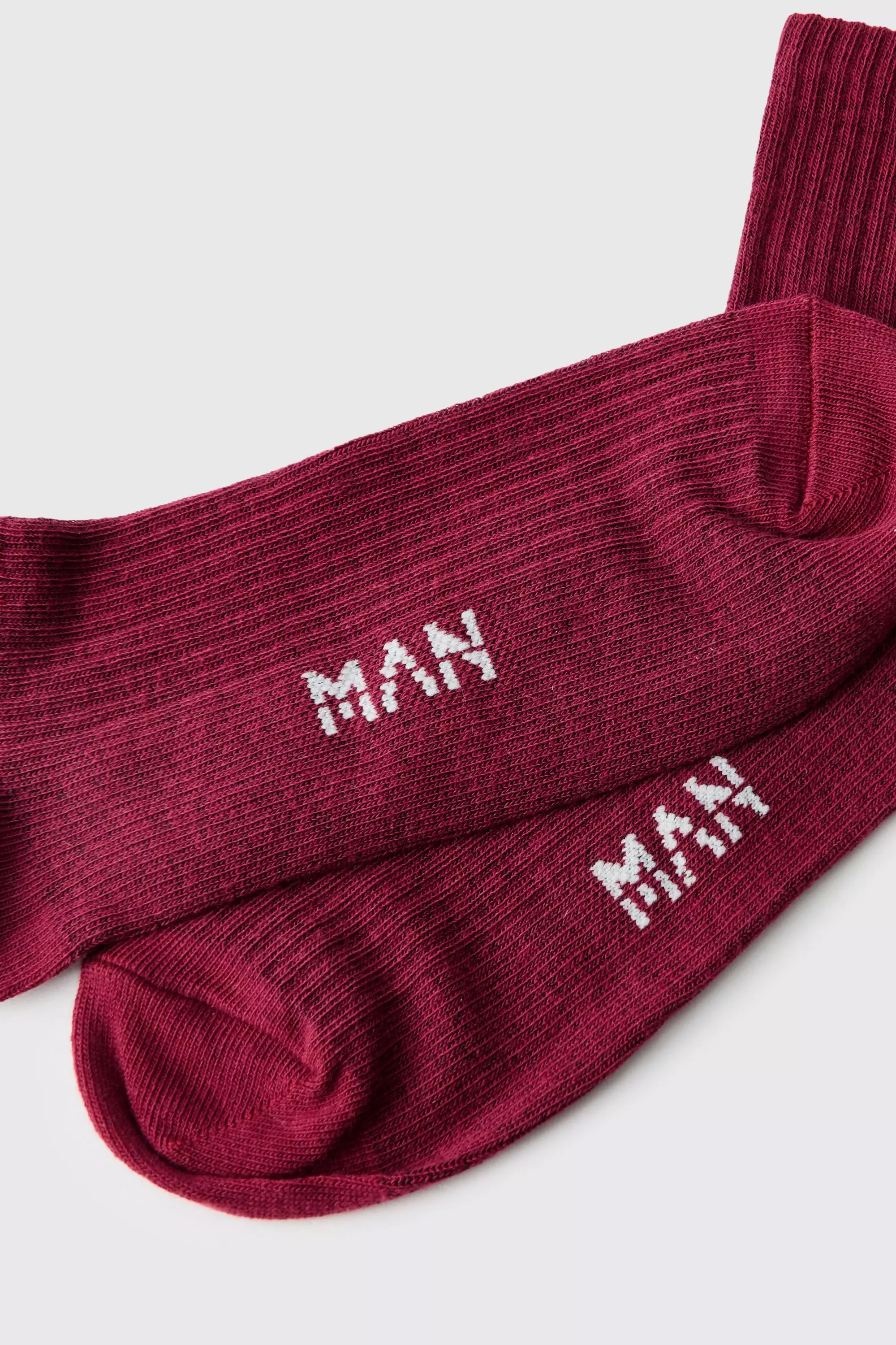 2er-Pack Socken mit Man-Etikett, Burgundy alternatives Bild