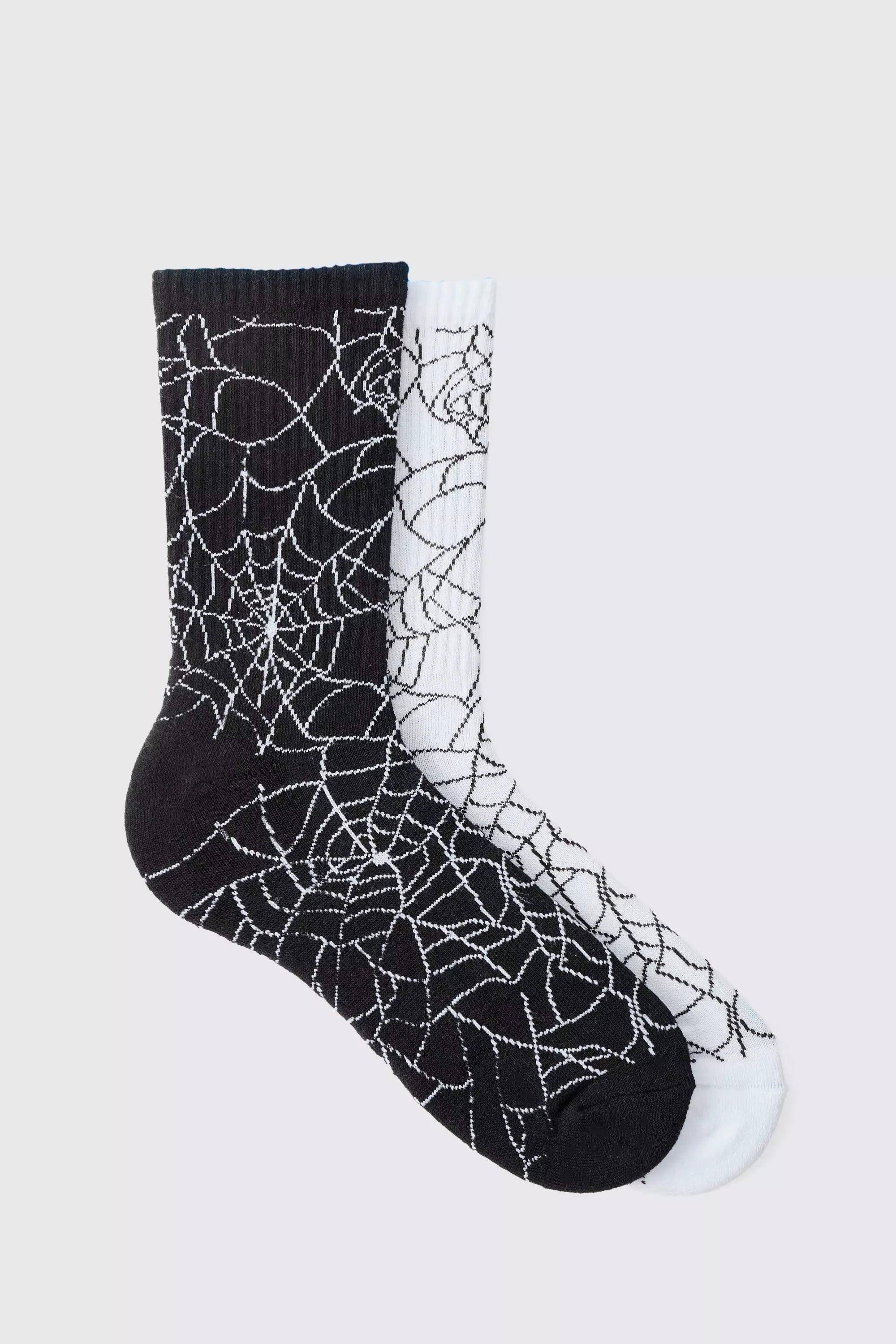 Halloween 2 Pack Spider Web Ribbed Socks Multi