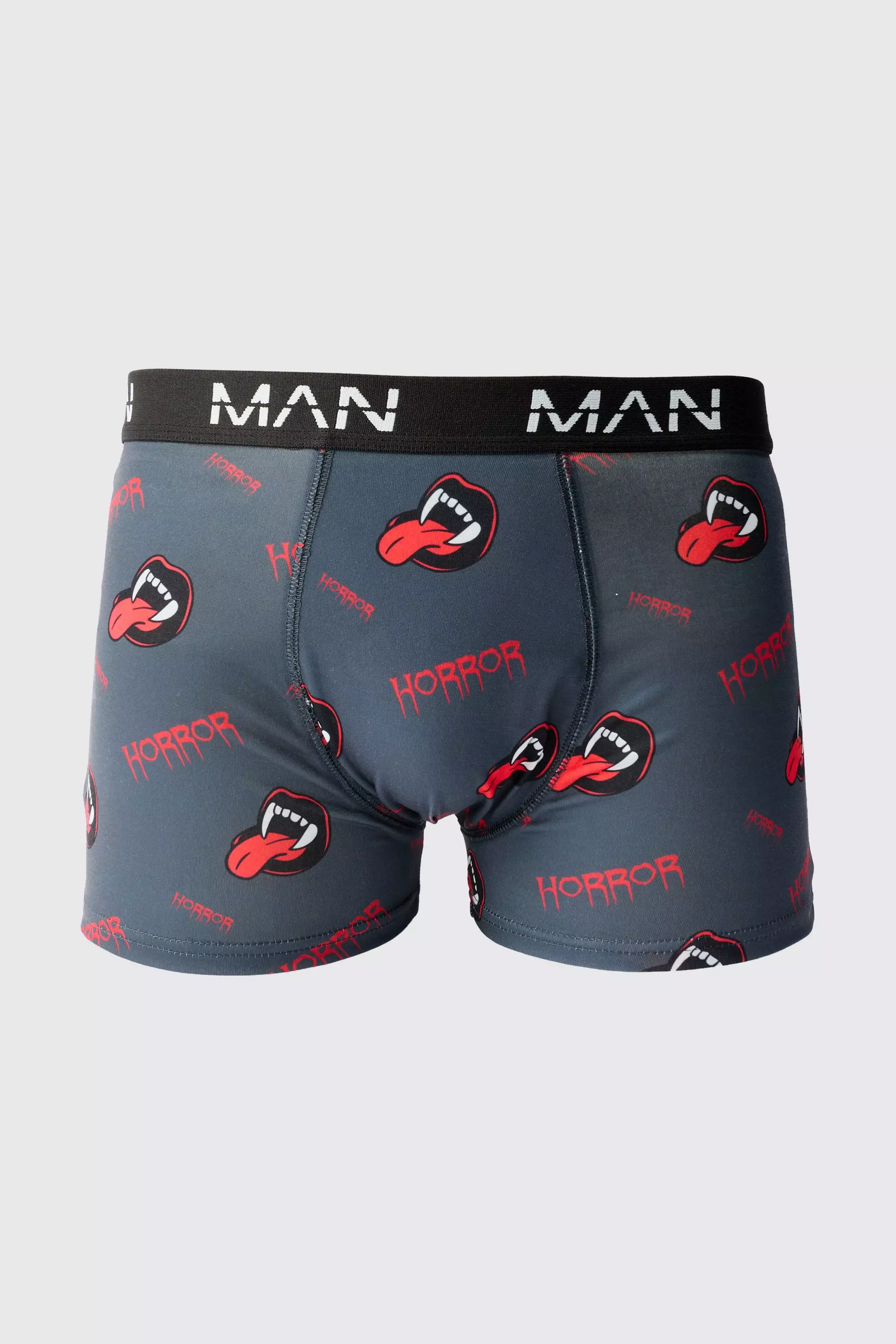 Multi Halloween 2 Pack Man Horror Fangs Printed Boxers