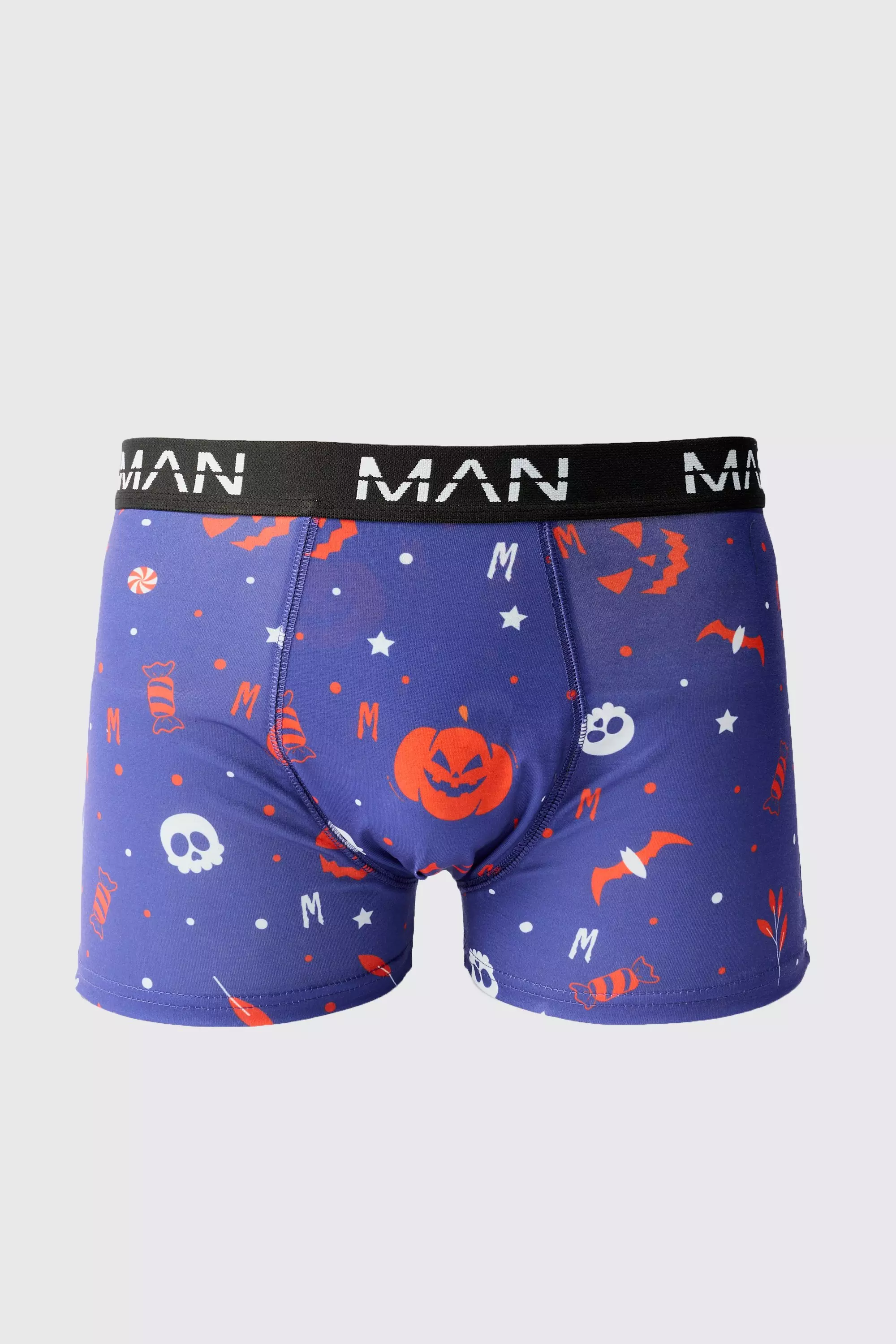 Man Halloween Printed Boxers Navy