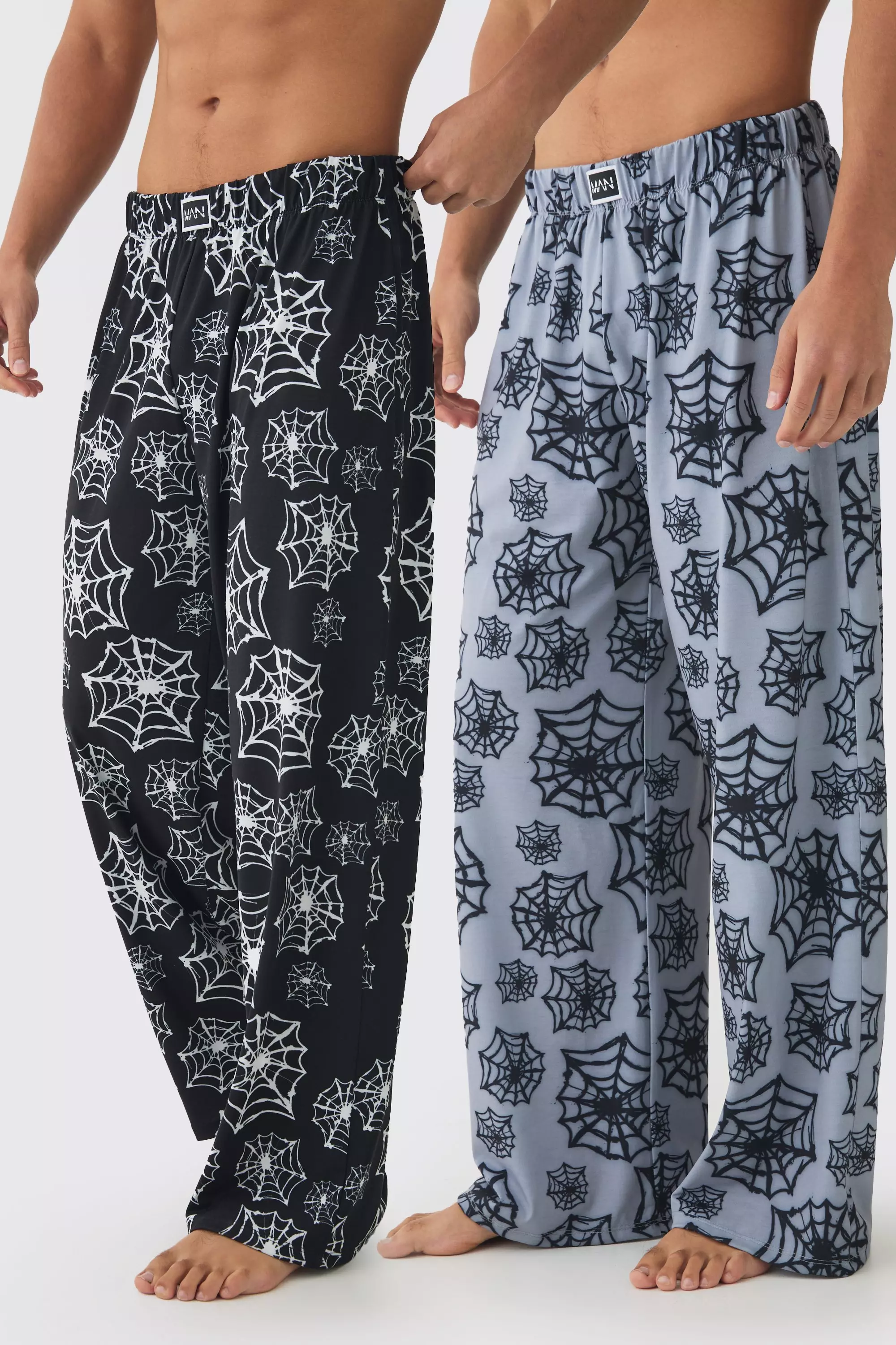 Halloween 2 Pack Man Spider Web Lounge Bottoms Multi