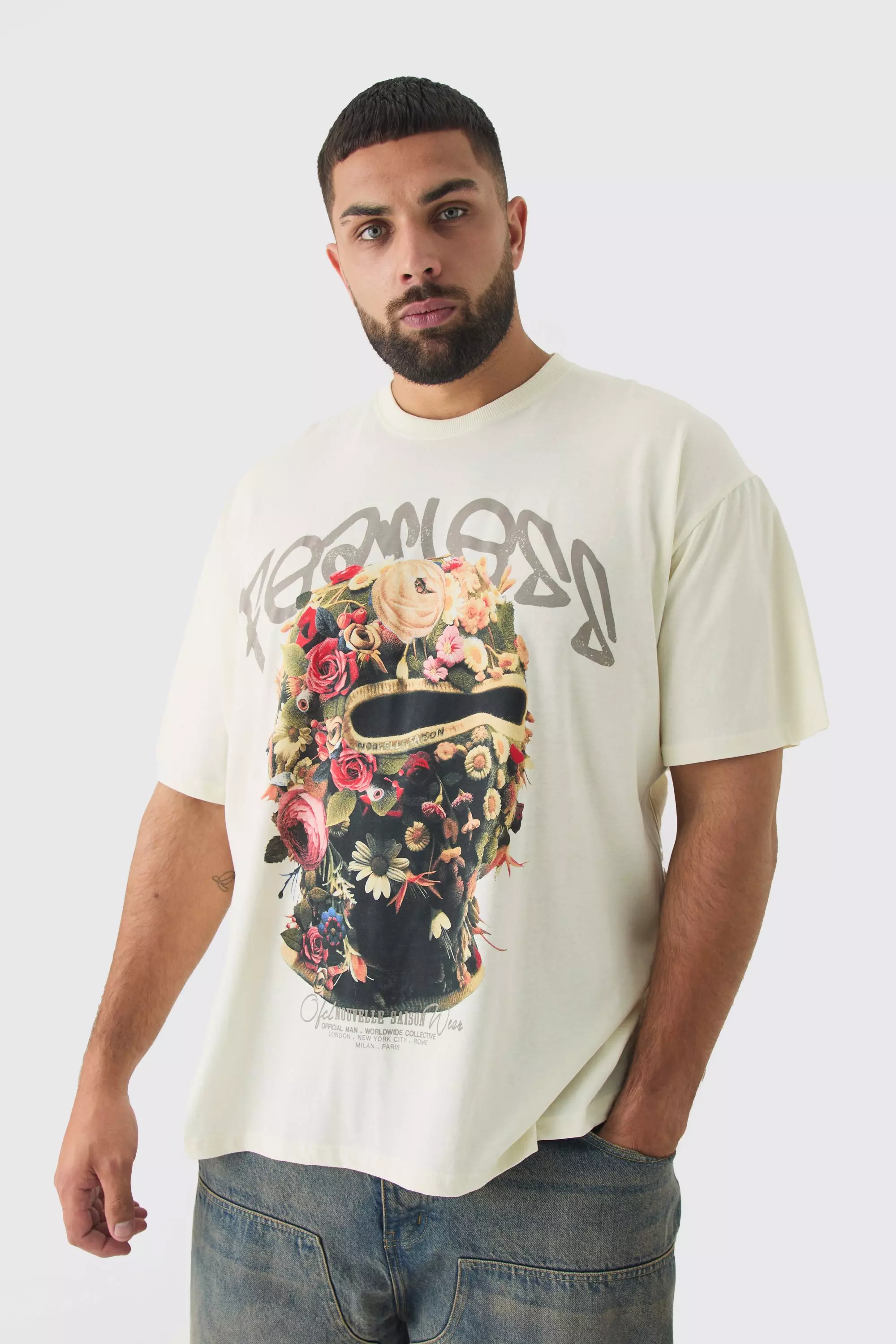 Stone Plus Oversized Fearless Floral Balaclava T-shirt alternative image