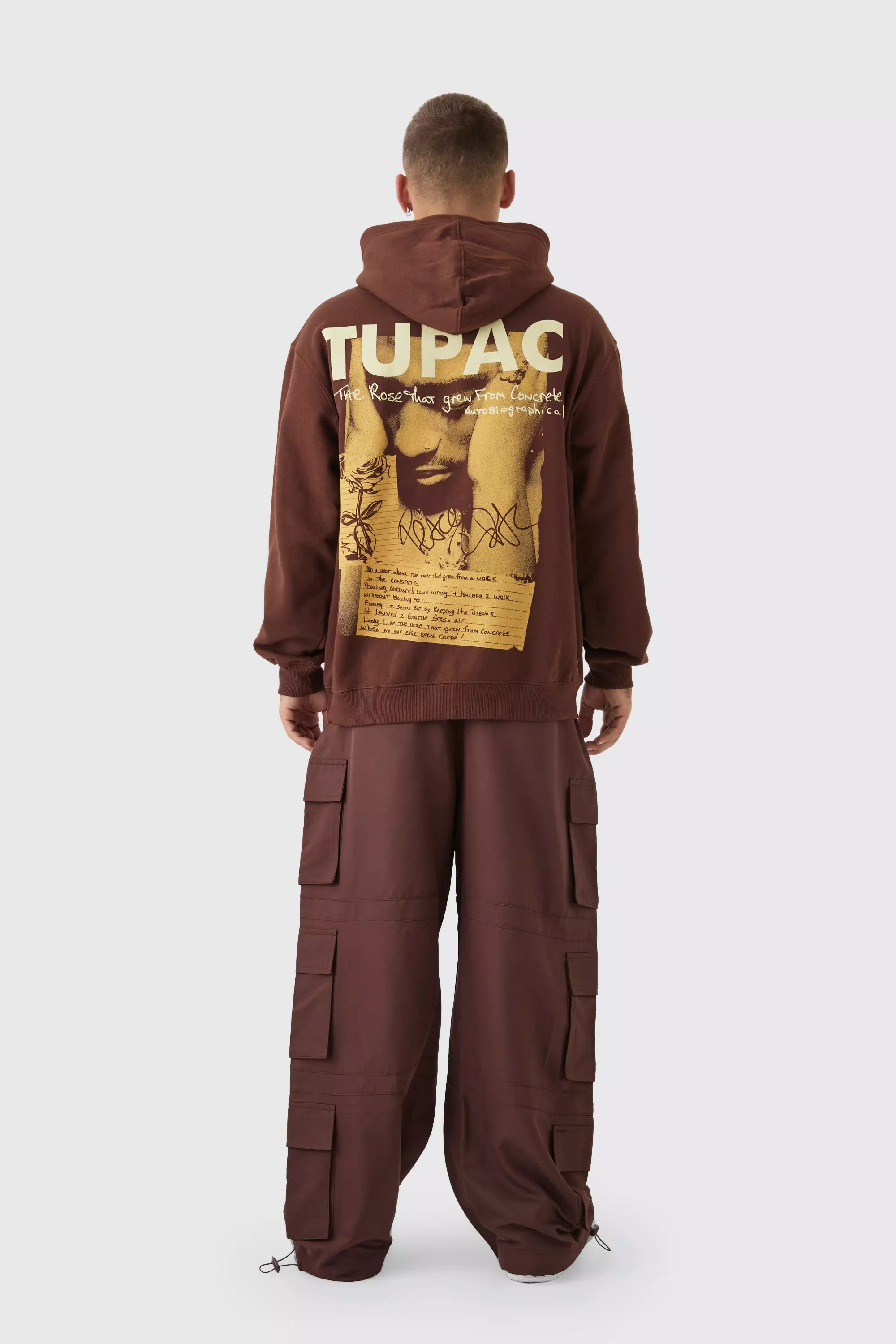 Brown Elasticated Waist Parachute Cargo Trousers alternative image