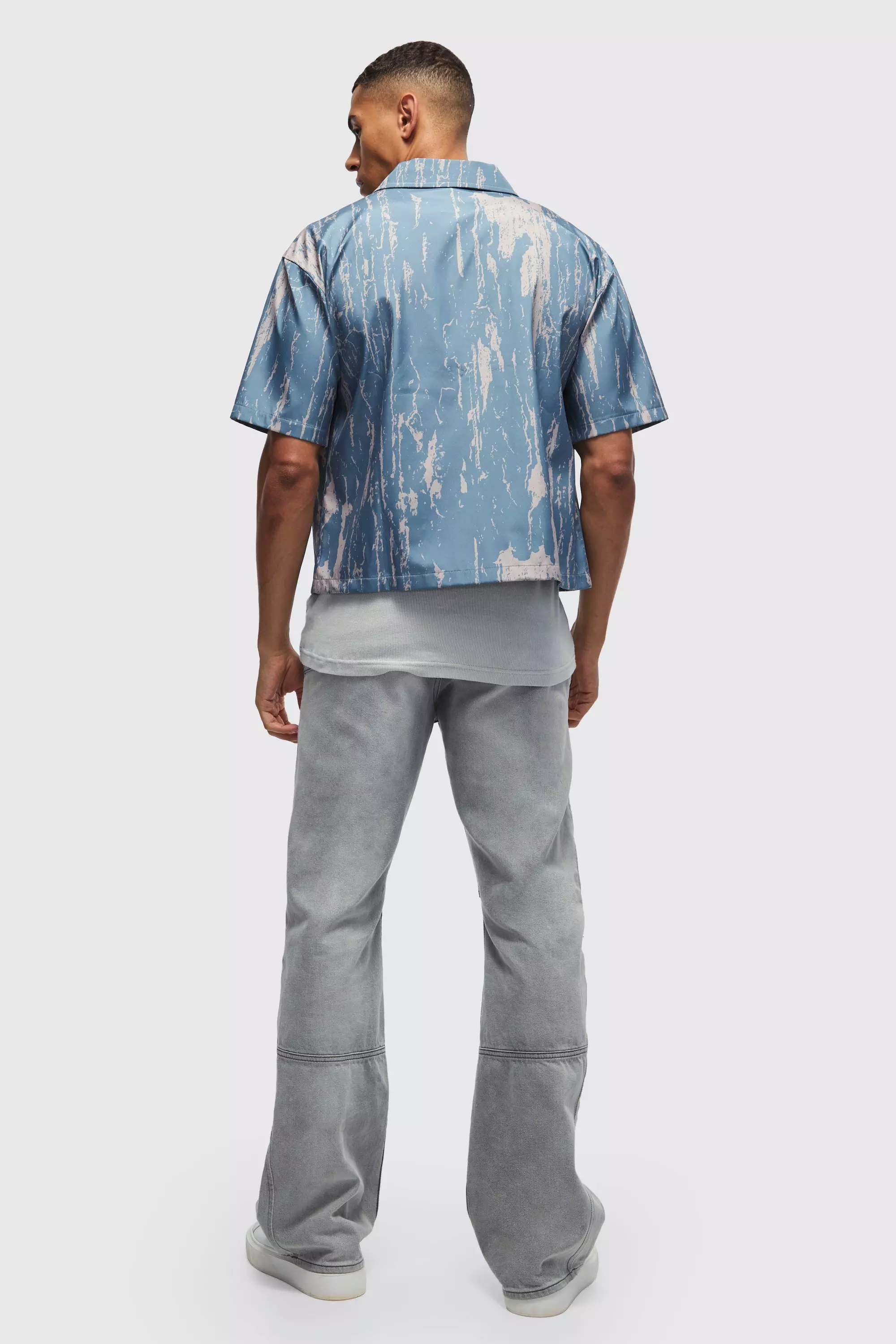 Light blue Oversized Abstract Boxy Shirt alternative image